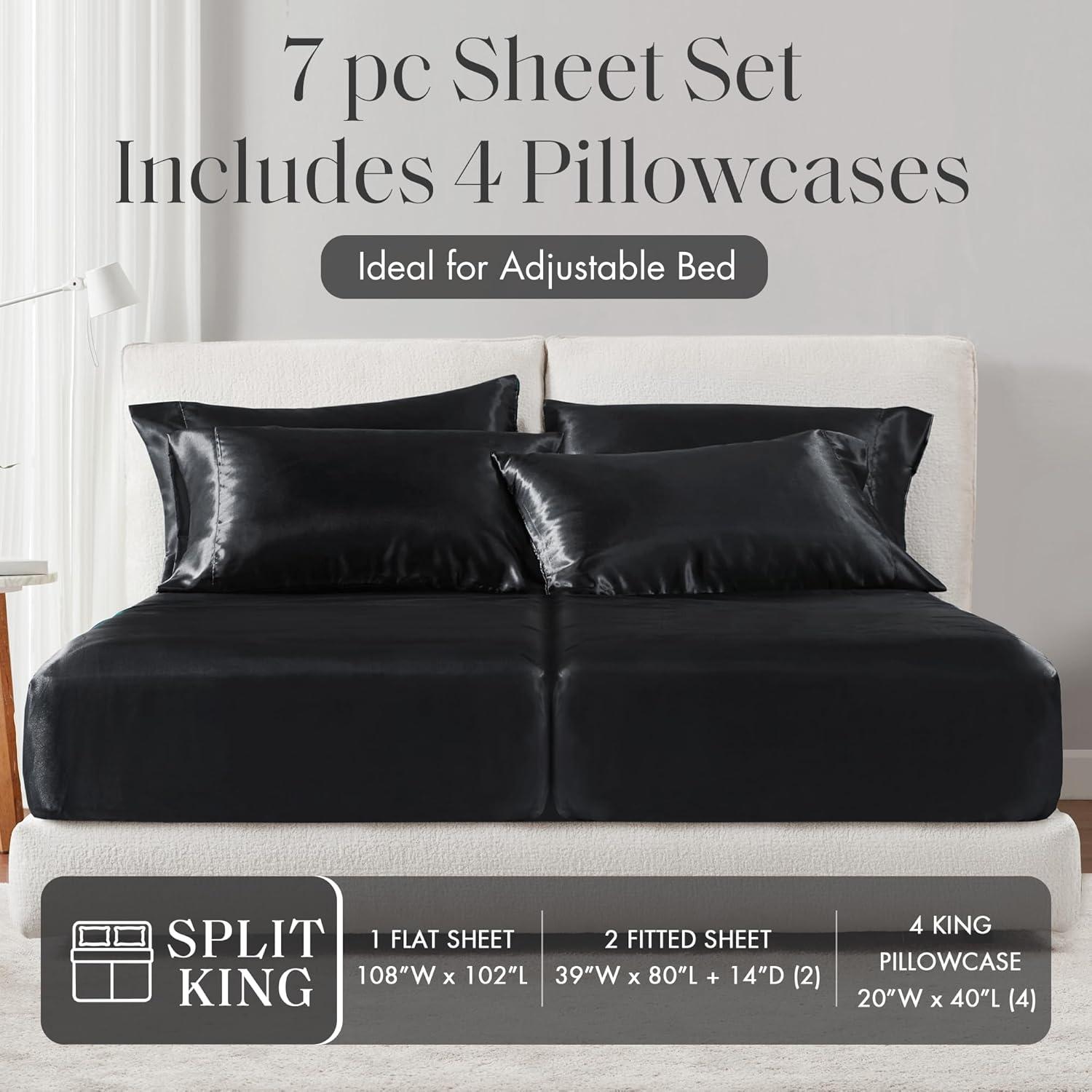 imageMadison Park Essentials Queen Free Luxurious 6 Piece Sheet Set MPE20769Black