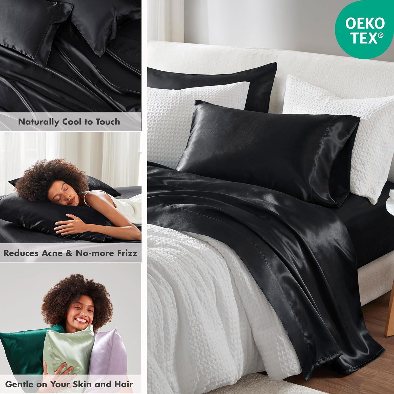 imageMadison Park Essentials Queen Free Luxurious 6 Piece Sheet Set MPE20769Black