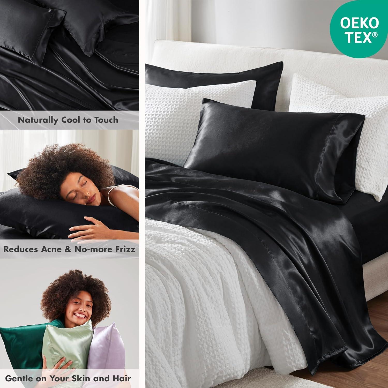 imageMadison Park Essentials Queen Free Luxurious 6 Piece Sheet Set MPE20769Black