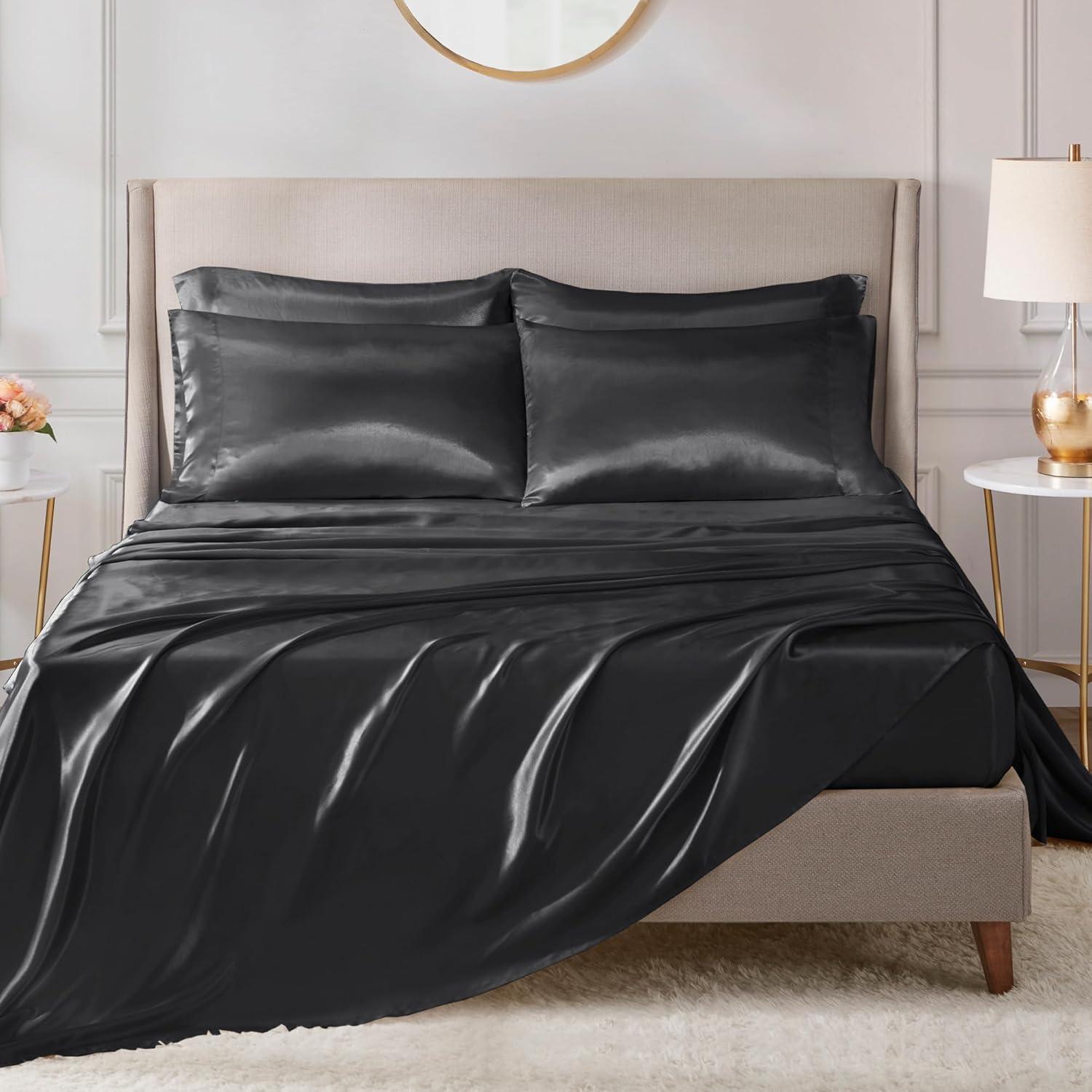 imageMadison Park Essentials Queen Free Luxurious 6 Piece Sheet Set MPE20769Black