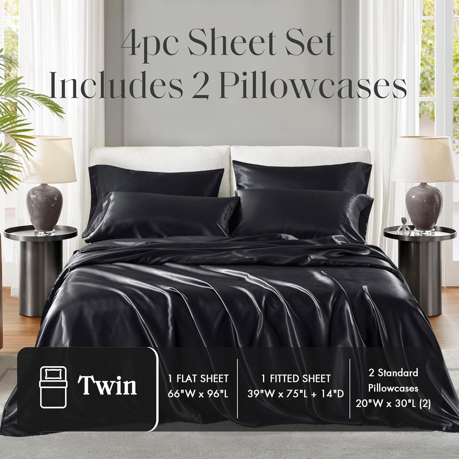 imageMadison Park Essentials Queen Free Luxurious 6 Piece Sheet Set MPE20769Black