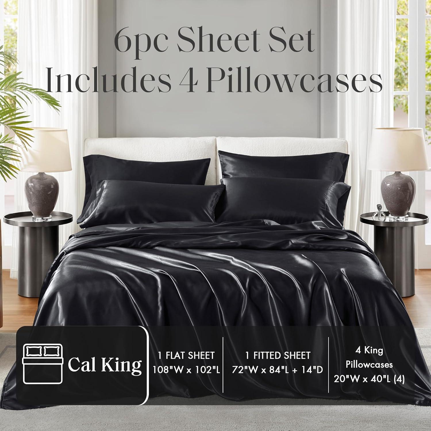 imageMadison Park Essentials Queen Free Luxurious 6 Piece Sheet Set MPE20769Black