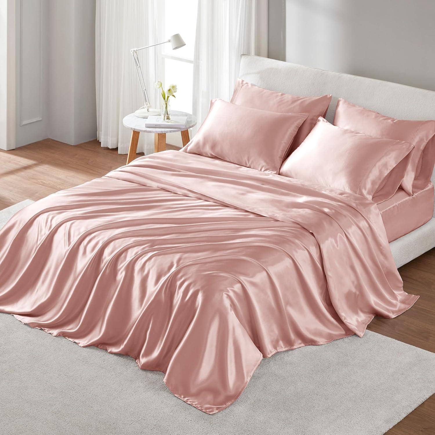 imageMadison Park Essentials Queen Free Luxurious 6 Piece Sheet Set MPE20769Blush