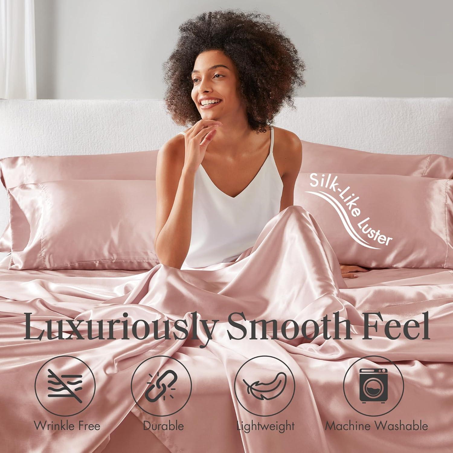 imageMadison Park Essentials Queen Free Luxurious 6 Piece Sheet Set MPE20769Blush