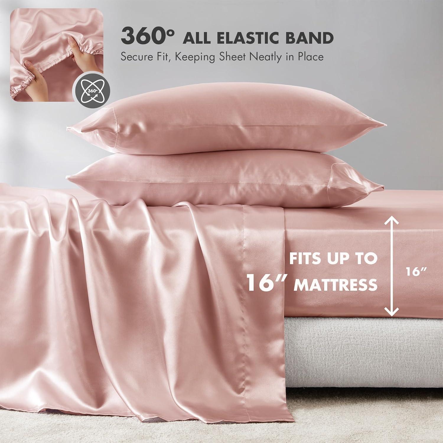 imageMadison Park Essentials Queen Free Luxurious 6 Piece Sheet Set MPE20769Blush