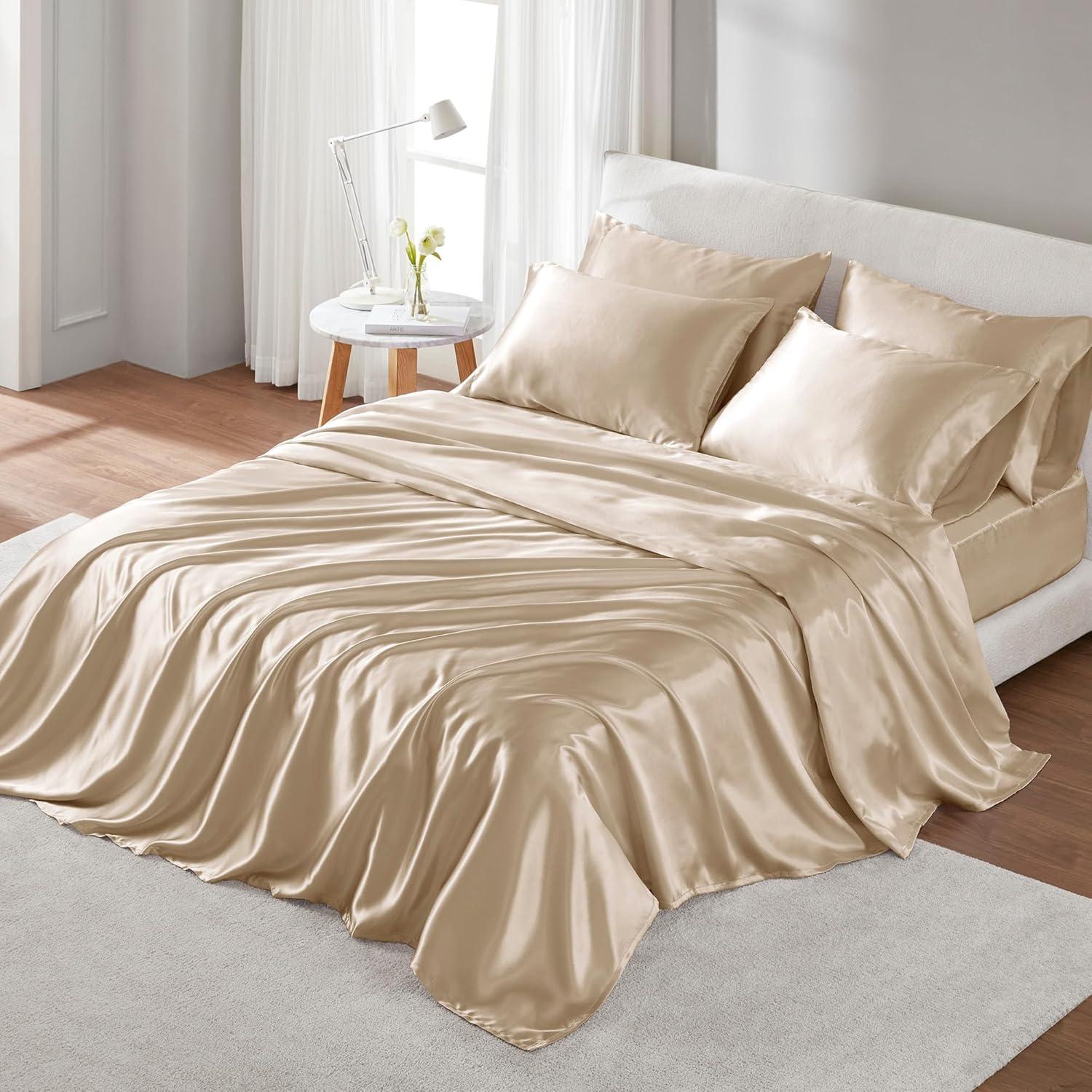 imageMadison Park Essentials Queen Free Luxurious 6 Piece Sheet Set MPE20769Champagne