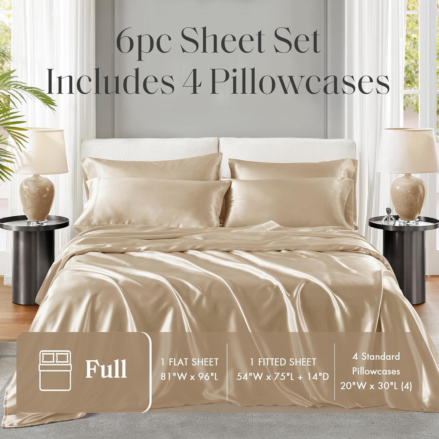 imageMadison Park Essentials Queen Free Luxurious 6 Piece Sheet Set MPE20769Champagne