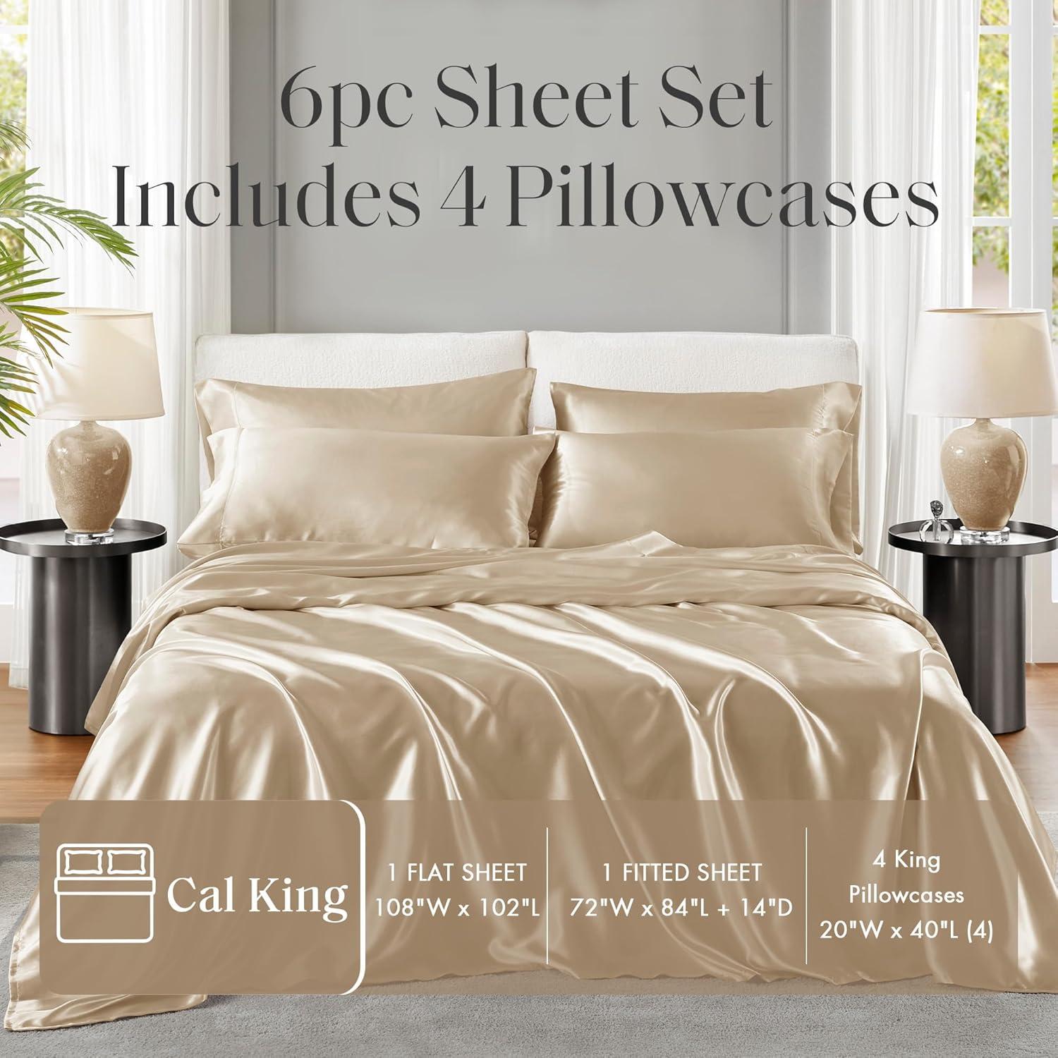 imageMadison Park Essentials Queen Free Luxurious 6 Piece Sheet Set MPE20769Champagne