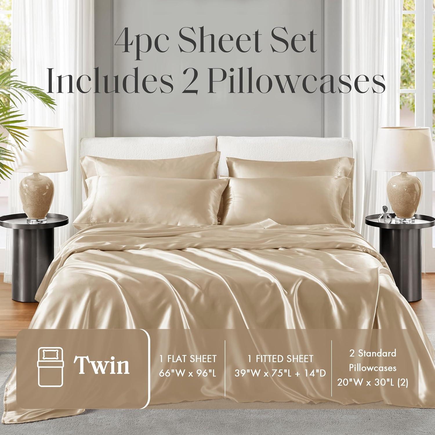 imageMadison Park Essentials Queen Free Luxurious 6 Piece Sheet Set MPE20769Champagne