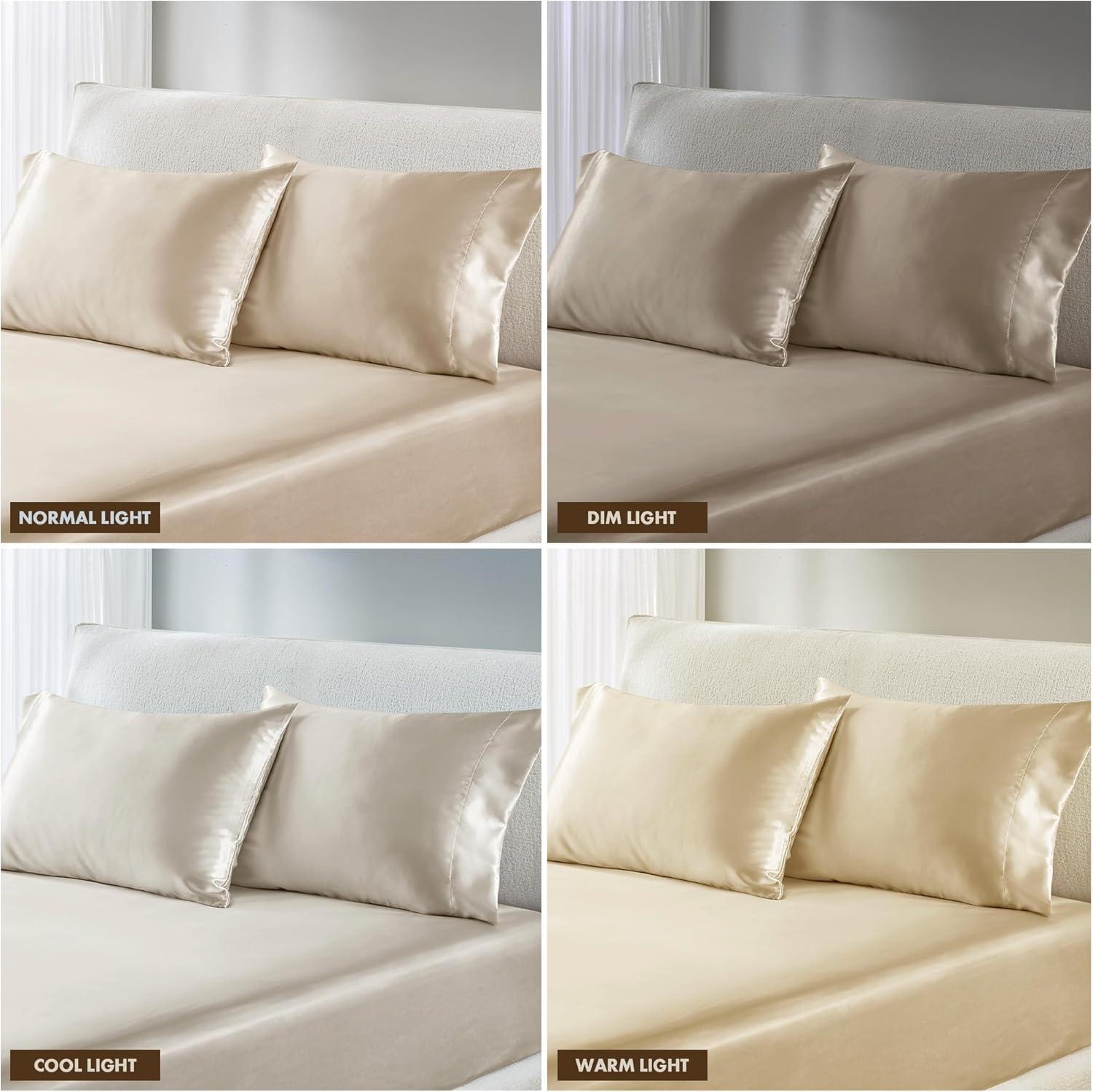 imageMadison Park Essentials Queen Free Luxurious 6 Piece Sheet Set MPE20769Champagne