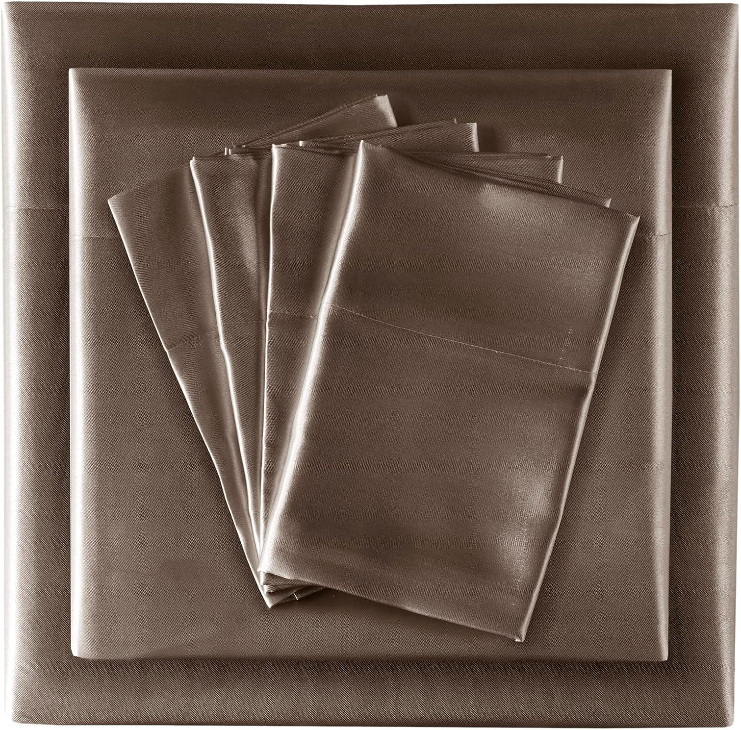 imageMadison Park Essentials Queen Free Luxurious 6 Piece Sheet Set MPE20769Chocolate