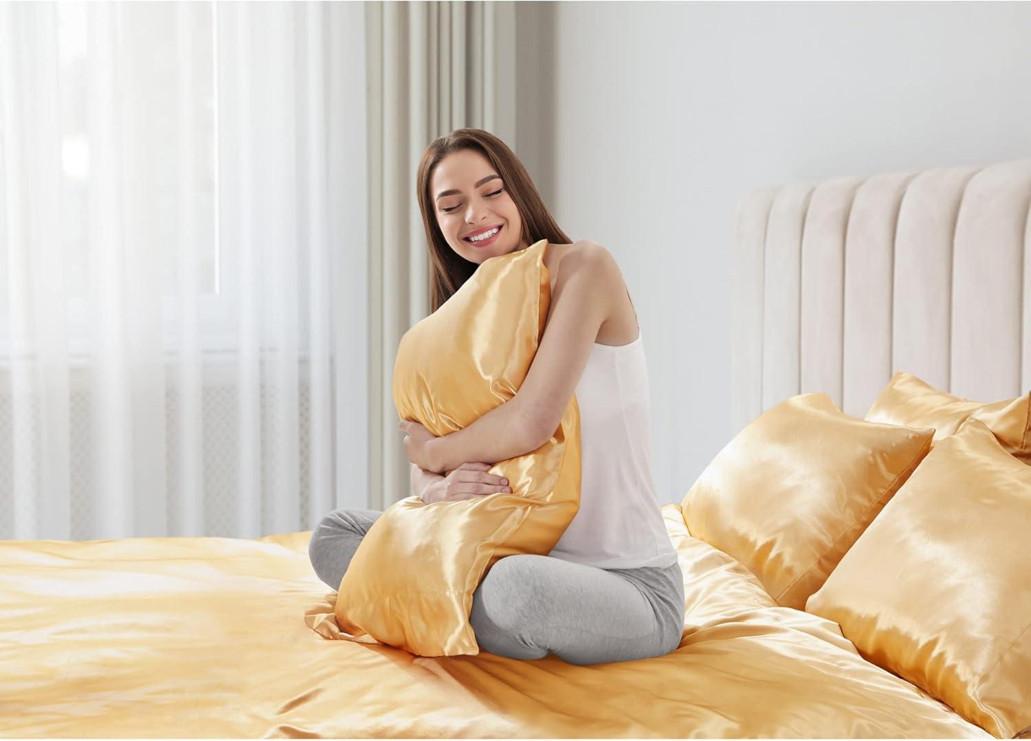 imageMadison Park Essentials Queen Free Luxurious 6 Piece Sheet Set MPE20769Gold