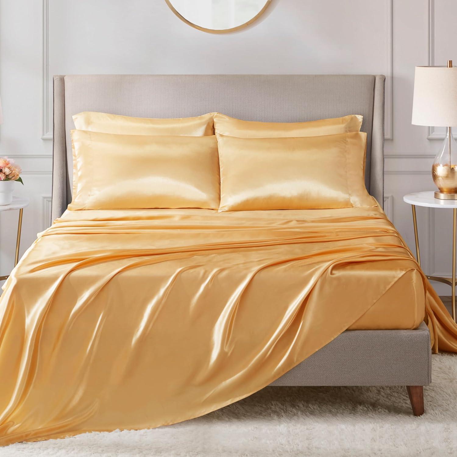 imageMadison Park Essentials Queen Free Luxurious 6 Piece Sheet Set MPE20769Gold