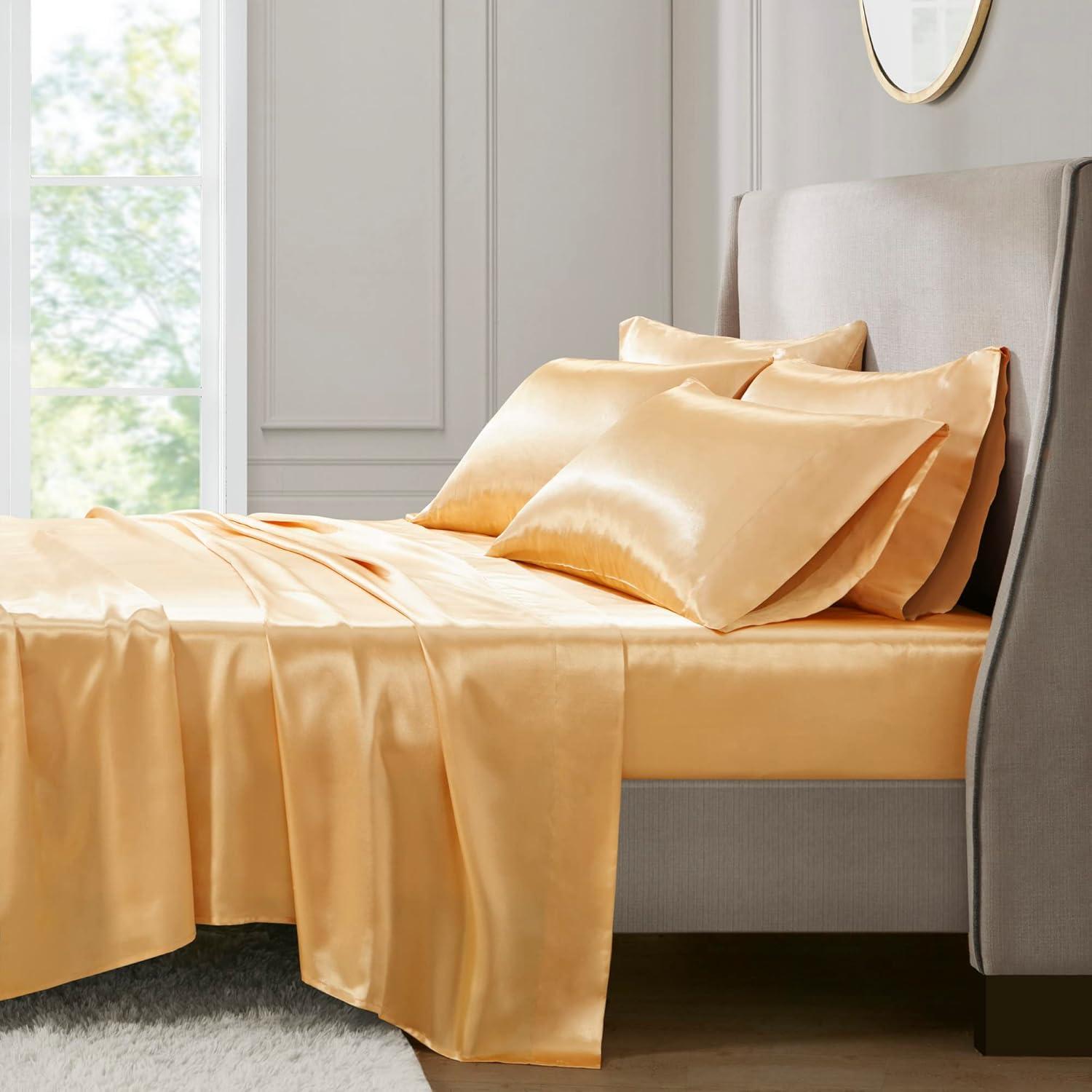 imageMadison Park Essentials Queen Free Luxurious 6 Piece Sheet Set MPE20769Gold