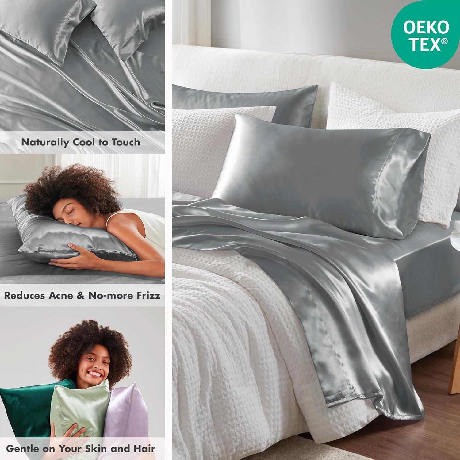 imageMadison Park Essentials Queen Free Luxurious 6 Piece Sheet Set MPE20769Grey