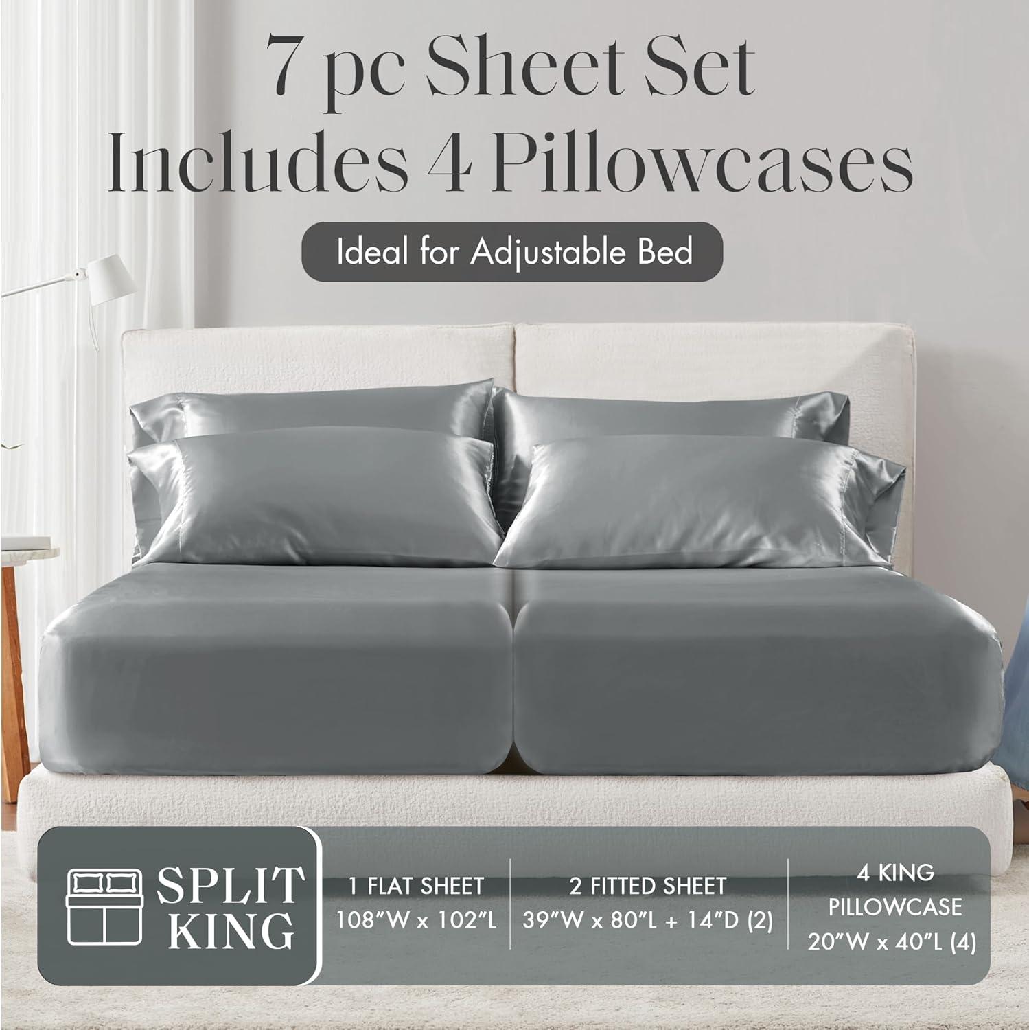 imageMadison Park Essentials Queen Free Luxurious 6 Piece Sheet Set MPE20769Grey