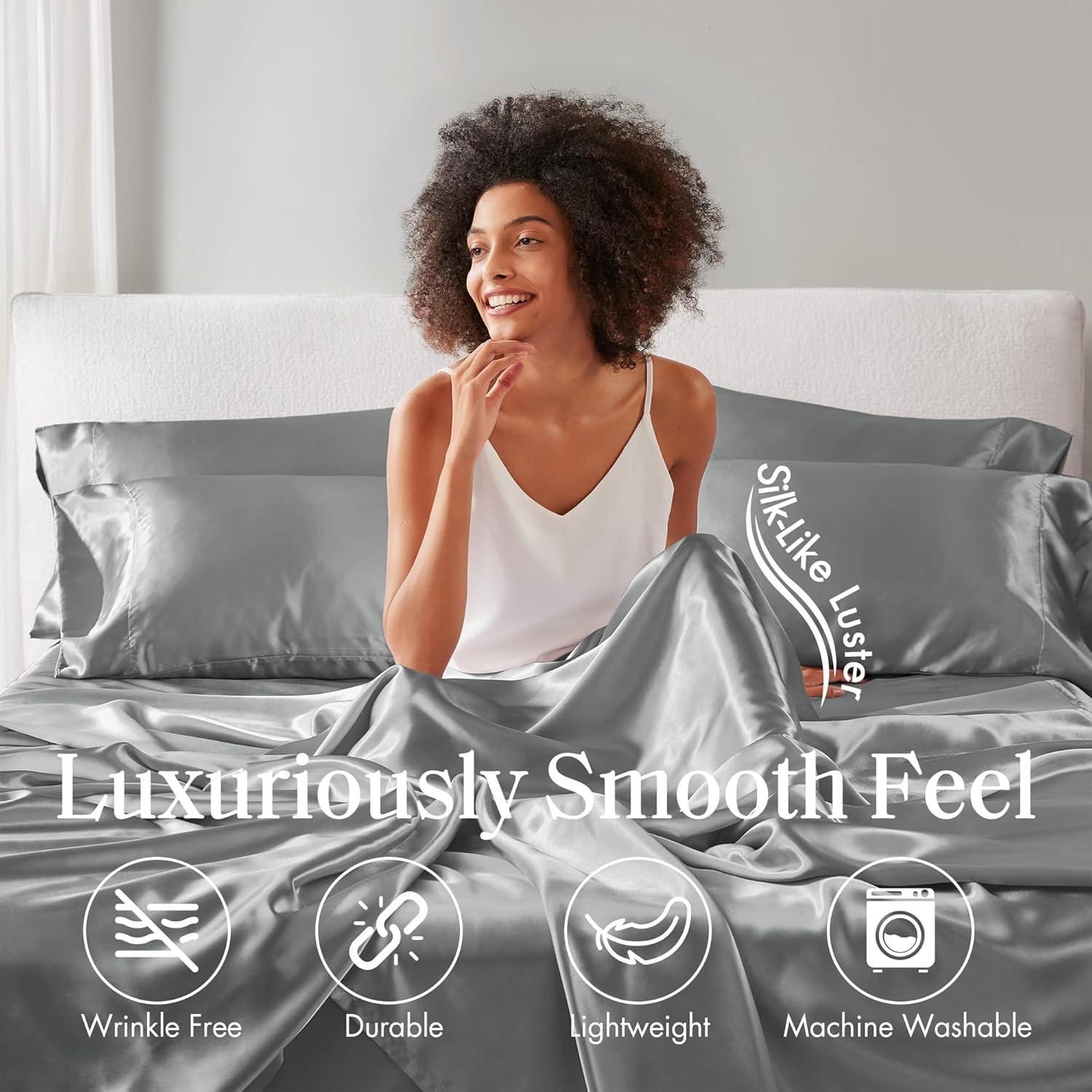 imageMadison Park Essentials Queen Free Luxurious 6 Piece Sheet Set MPE20769Grey