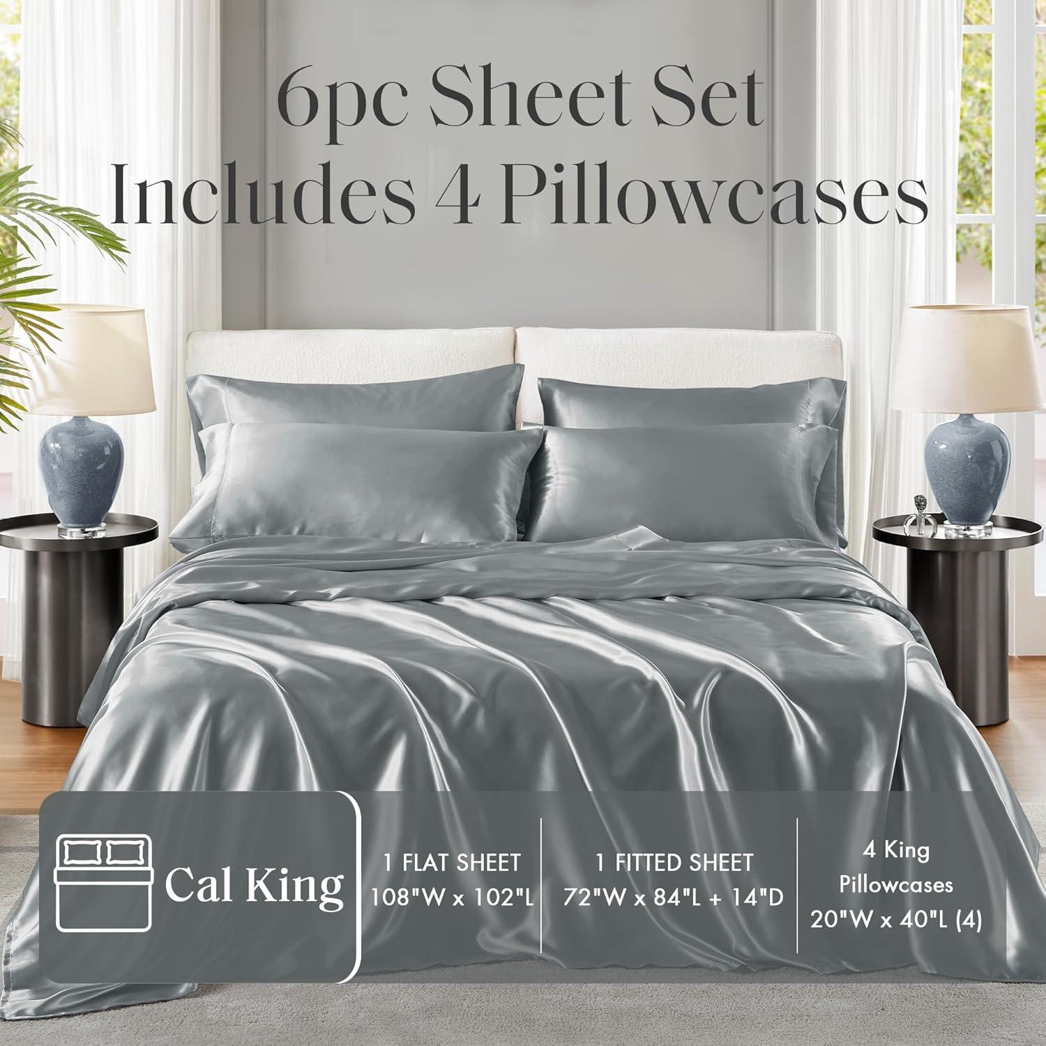 imageMadison Park Essentials Queen Free Luxurious 6 Piece Sheet Set MPE20769Grey