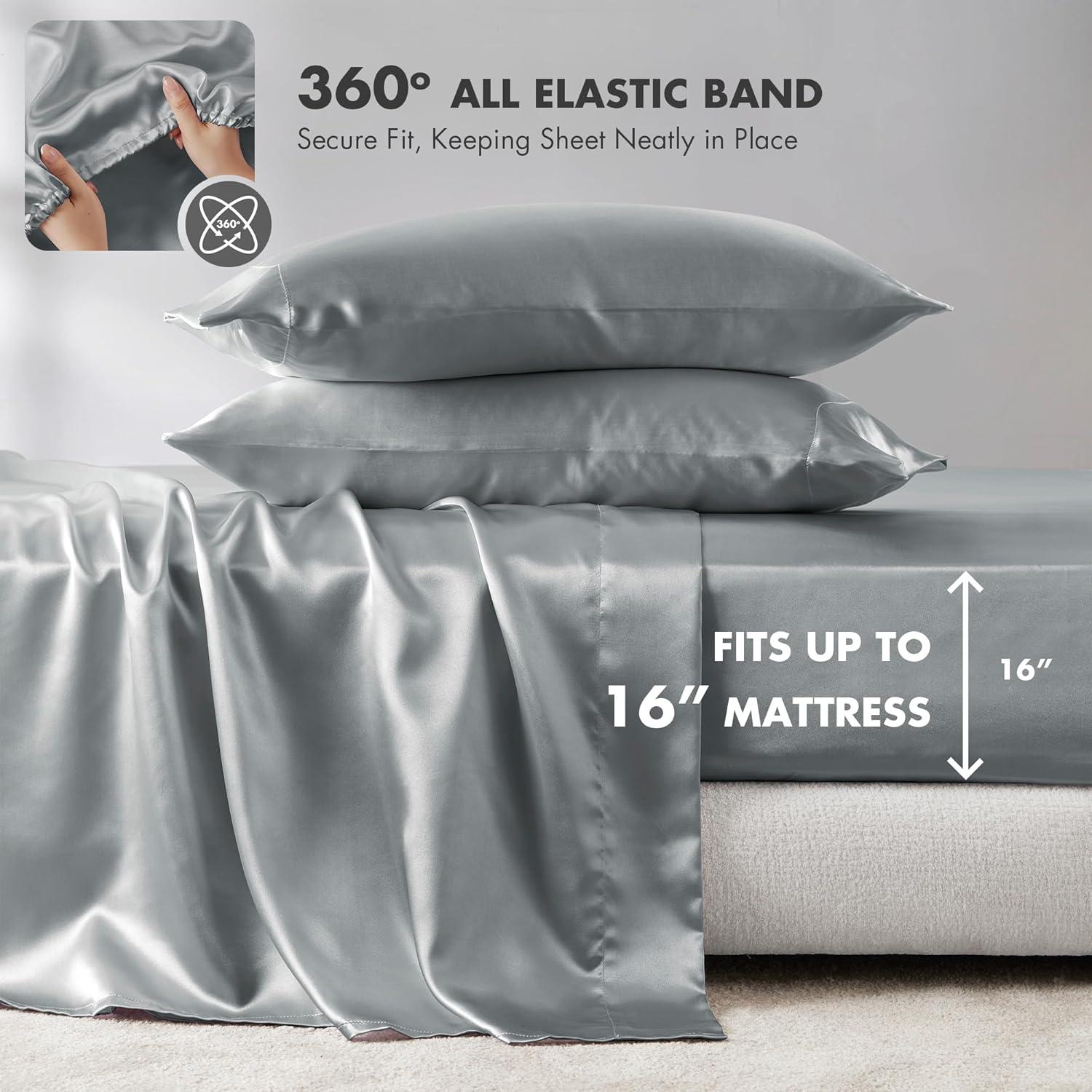 imageMadison Park Essentials Queen Free Luxurious 6 Piece Sheet Set MPE20769Grey