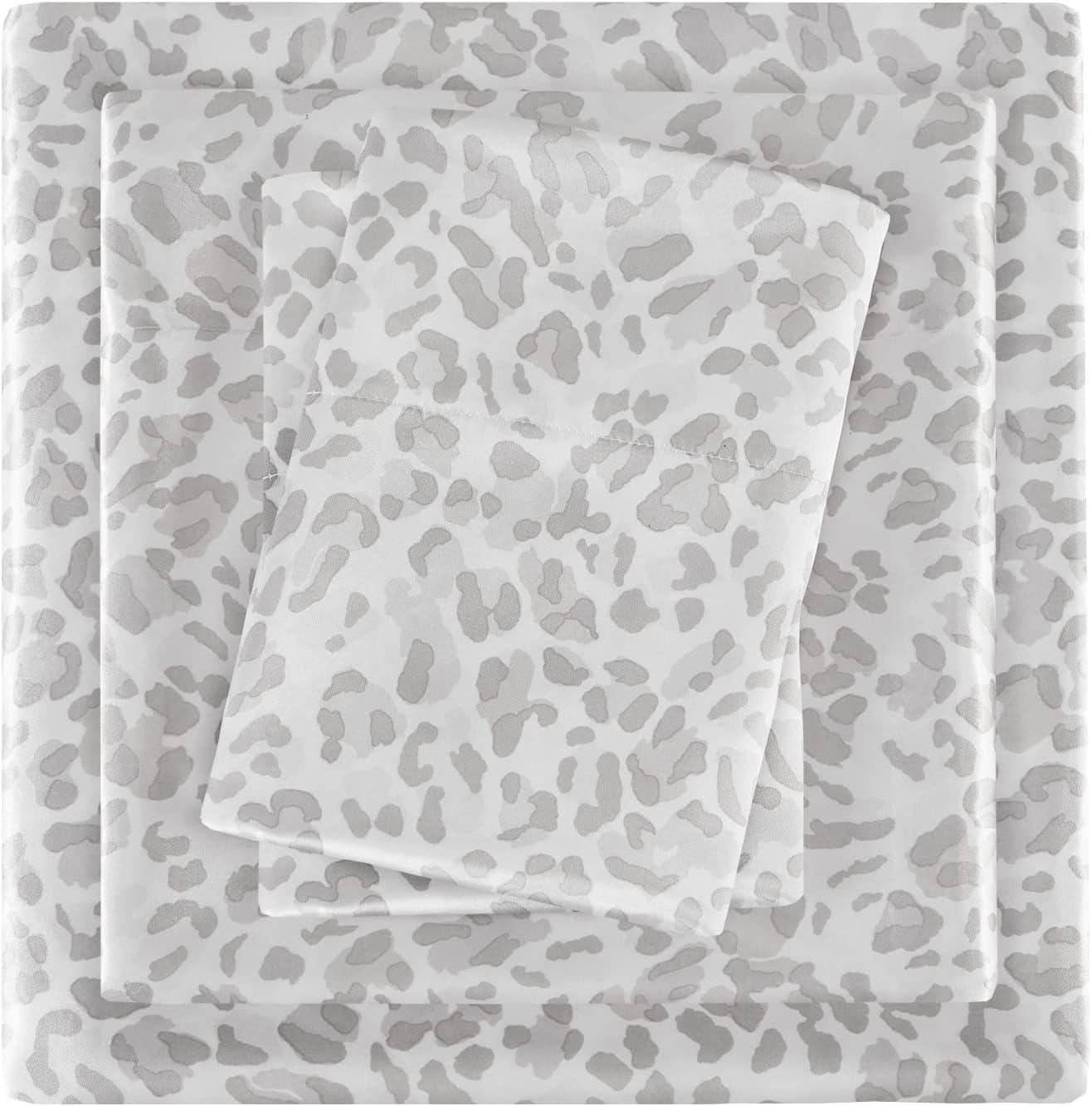 imageMadison Park Essentials Queen Free Luxurious 6 Piece Sheet Set MPE20769Grey Leopard