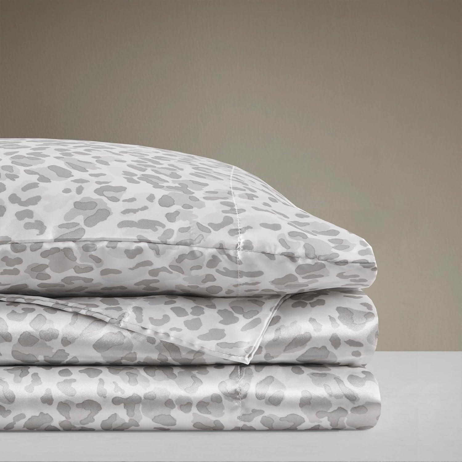 imageMadison Park Essentials Queen Free Luxurious 6 Piece Sheet Set MPE20769Grey Leopard
