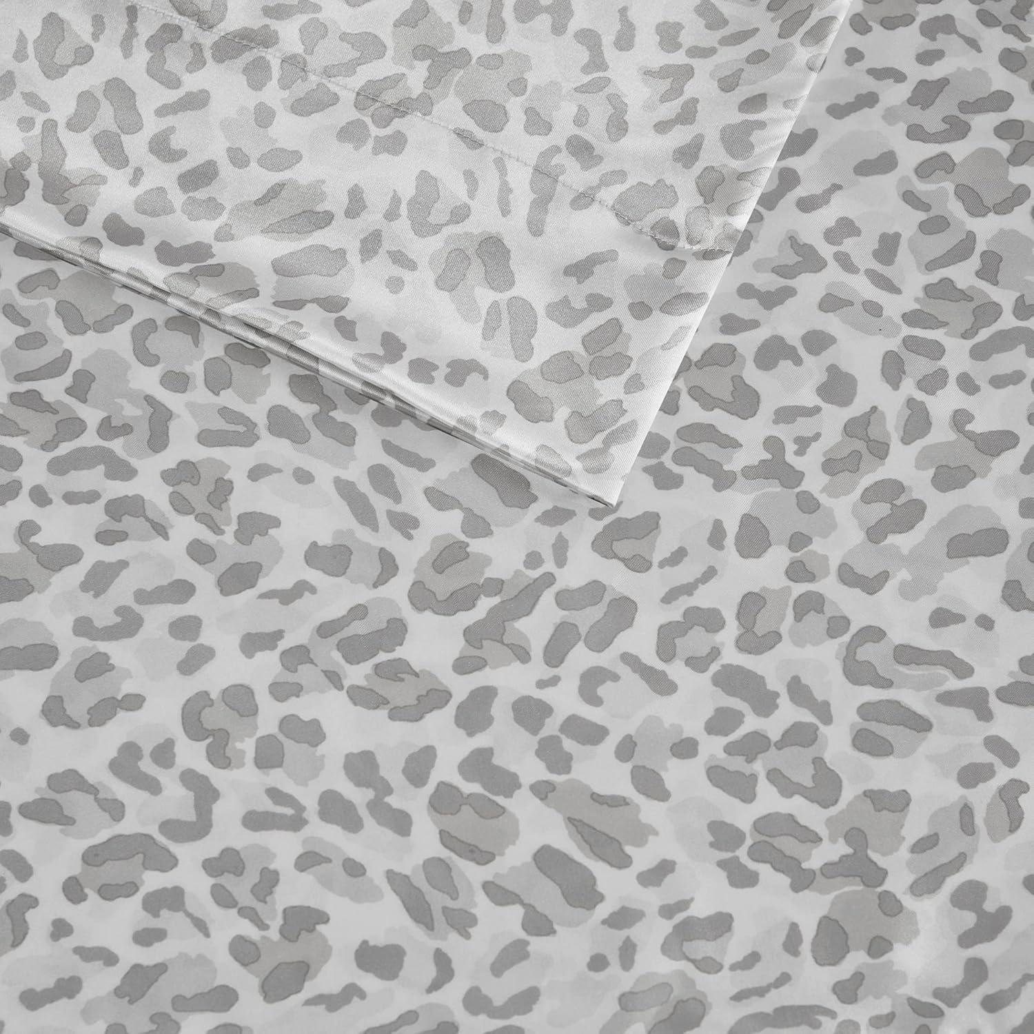 imageMadison Park Essentials Queen Free Luxurious 6 Piece Sheet Set MPE20769Grey Leopard