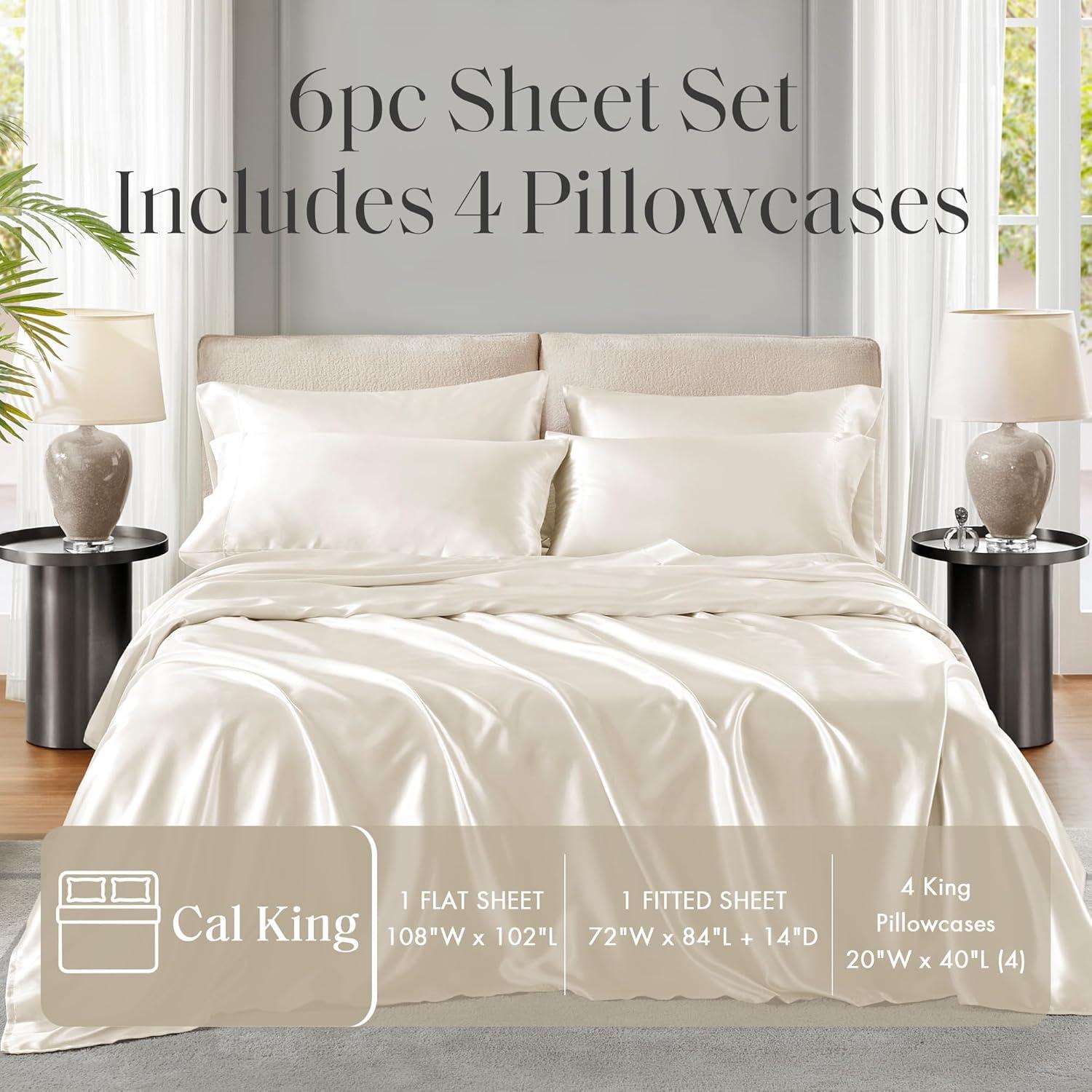 imageMadison Park Essentials Queen Free Luxurious 6 Piece Sheet Set MPE20769Ivory