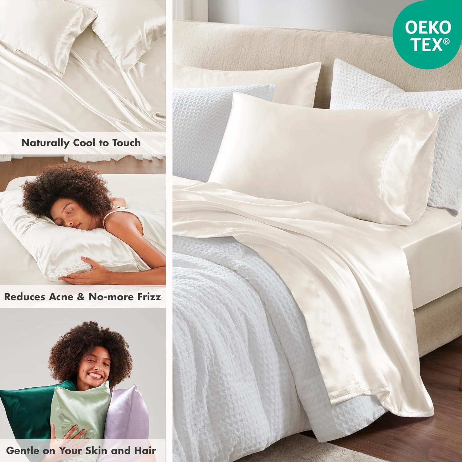 imageMadison Park Essentials Queen Free Luxurious 6 Piece Sheet Set MPE20769Ivory