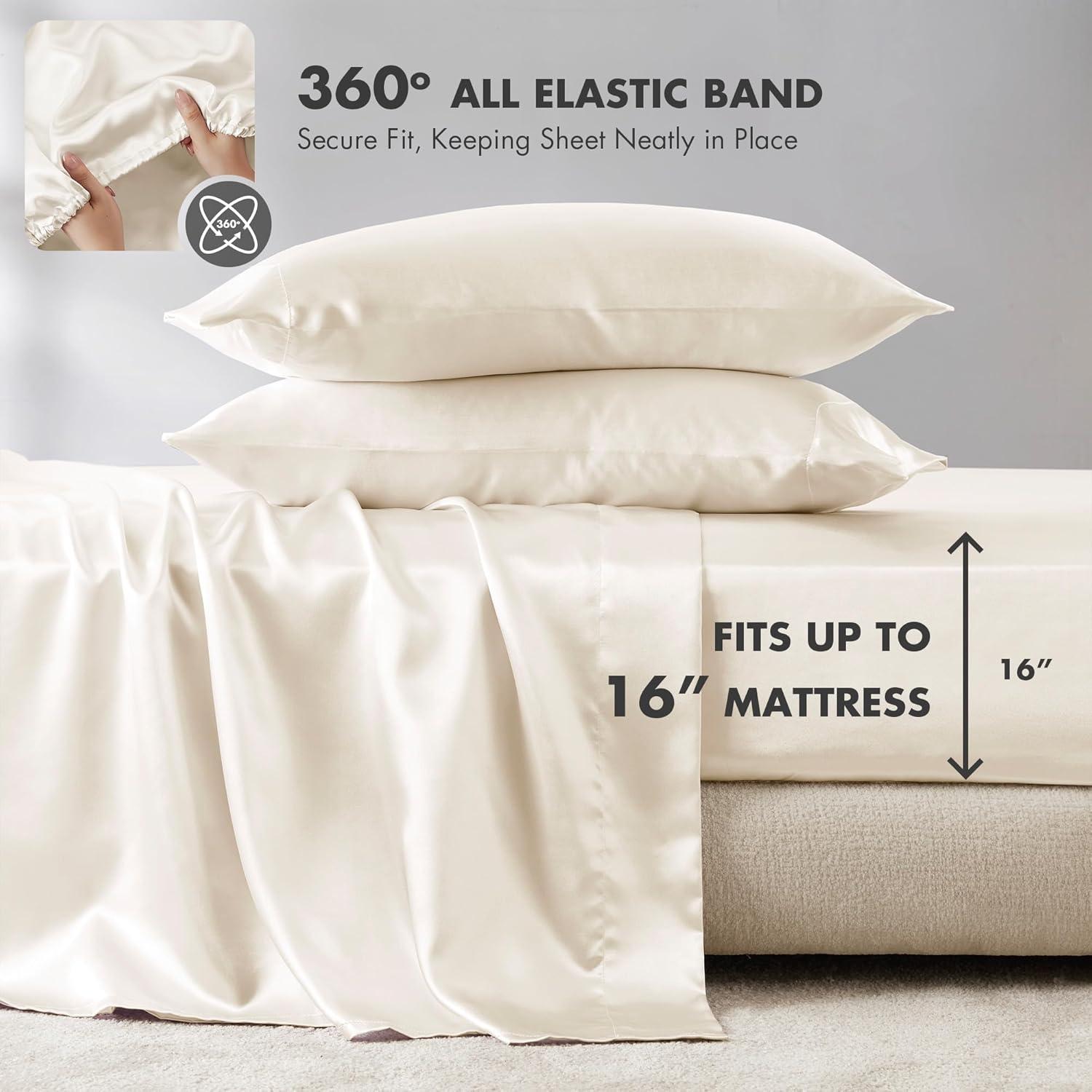 imageMadison Park Essentials Queen Free Luxurious 6 Piece Sheet Set MPE20769Ivory