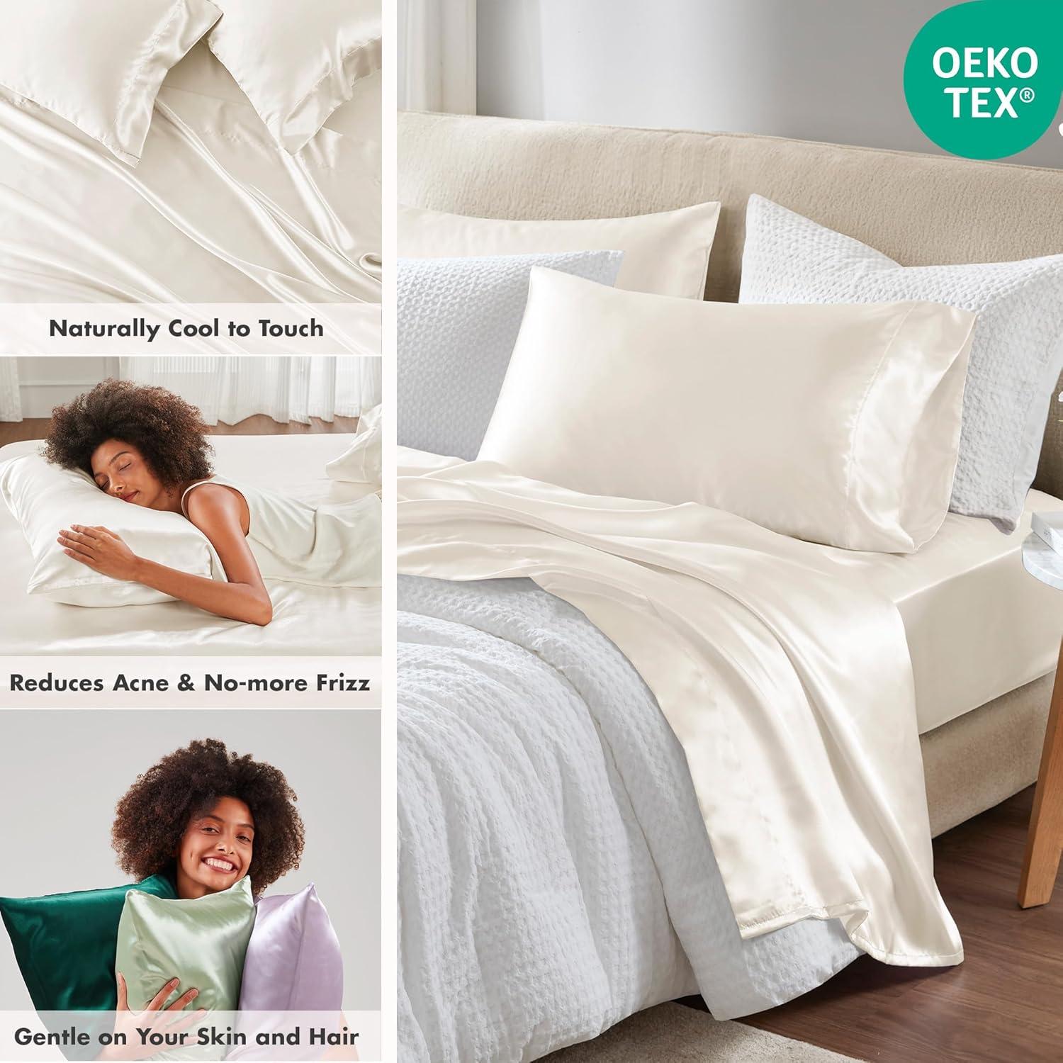 imageMadison Park Essentials Queen Free Luxurious 6 Piece Sheet Set MPE20769Ivory