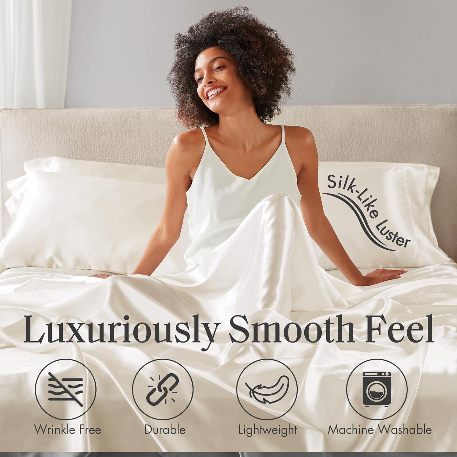 imageMadison Park Essentials Queen Free Luxurious 6 Piece Sheet Set MPE20769Ivory