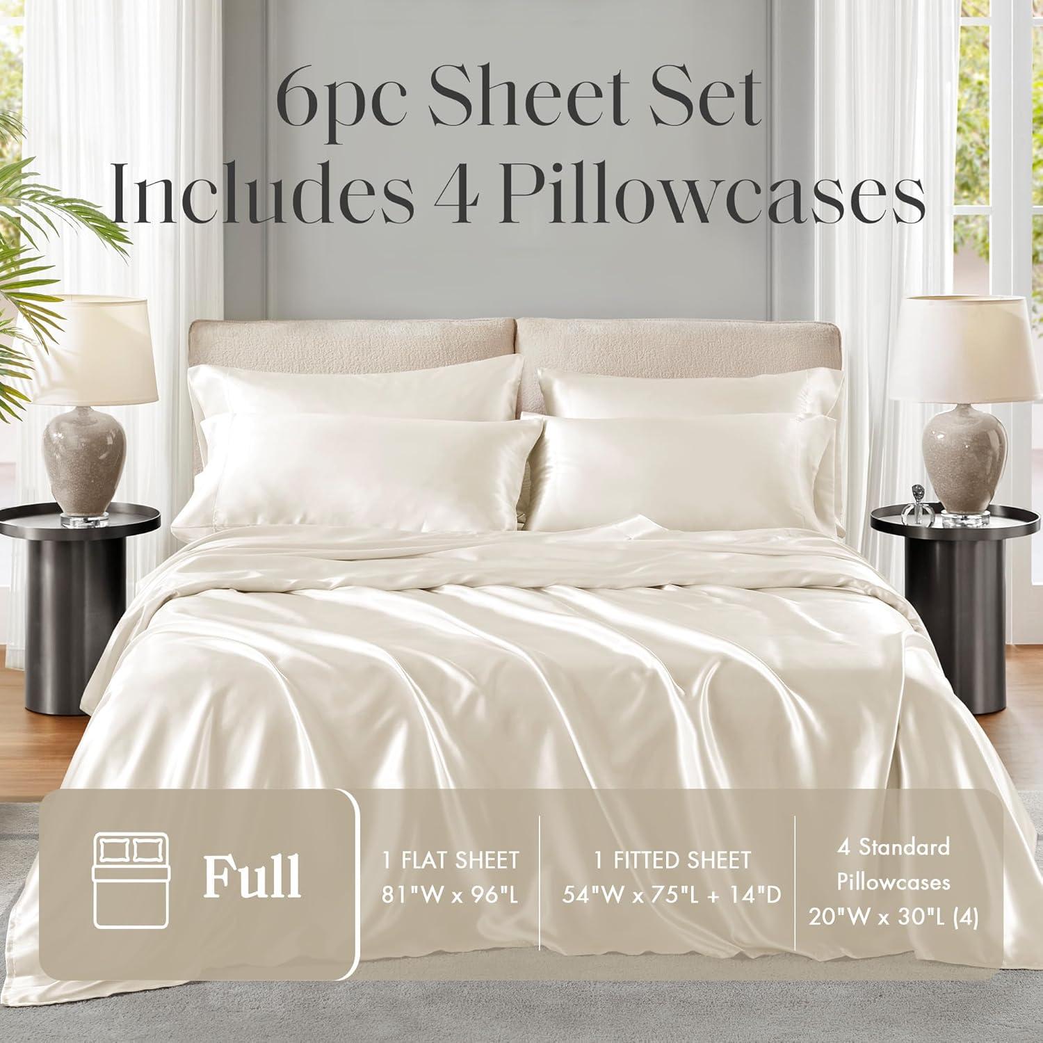 imageMadison Park Essentials Queen Free Luxurious 6 Piece Sheet Set MPE20769Ivory