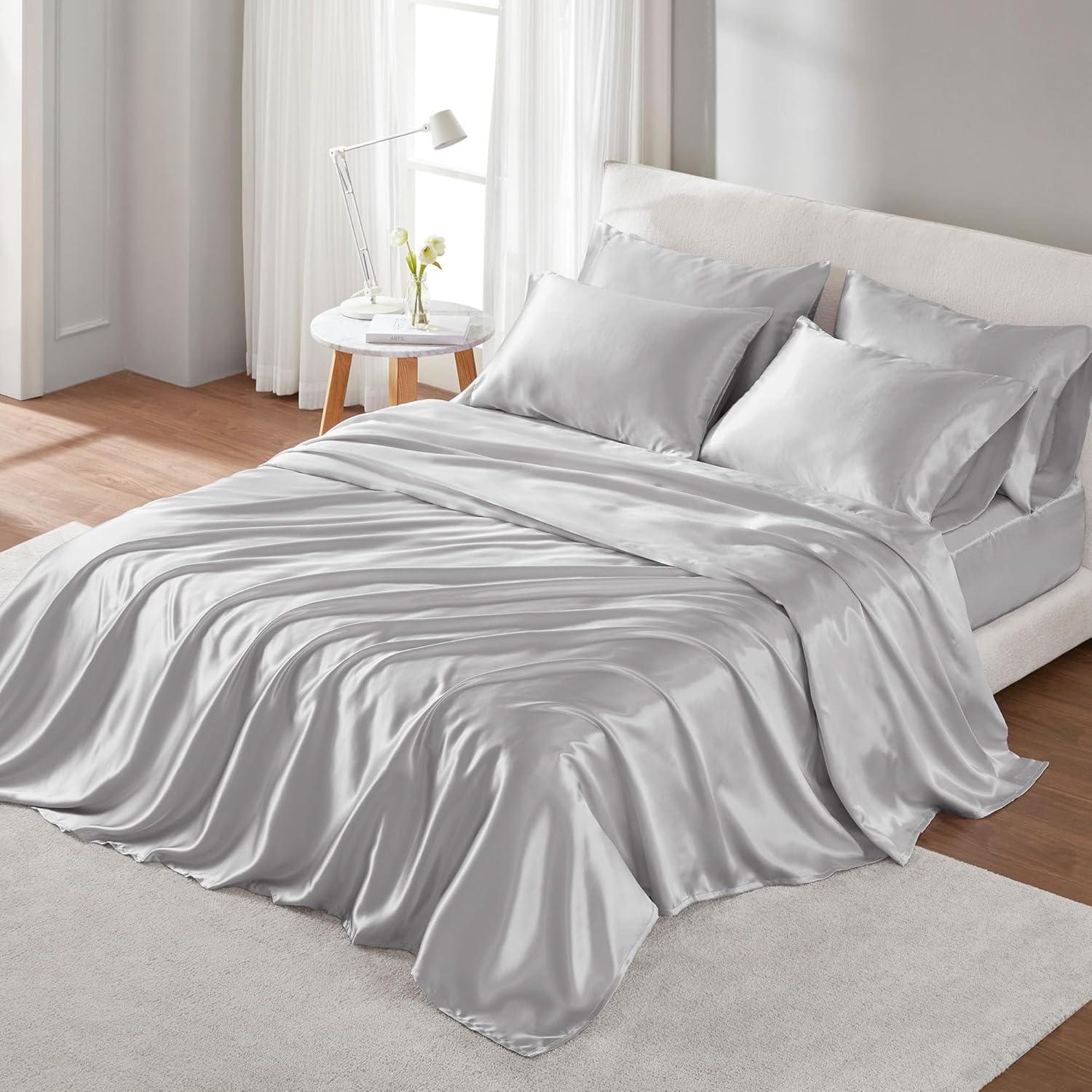 imageMadison Park Essentials Queen Free Luxurious 6 Piece Sheet Set MPE20769Light Grey