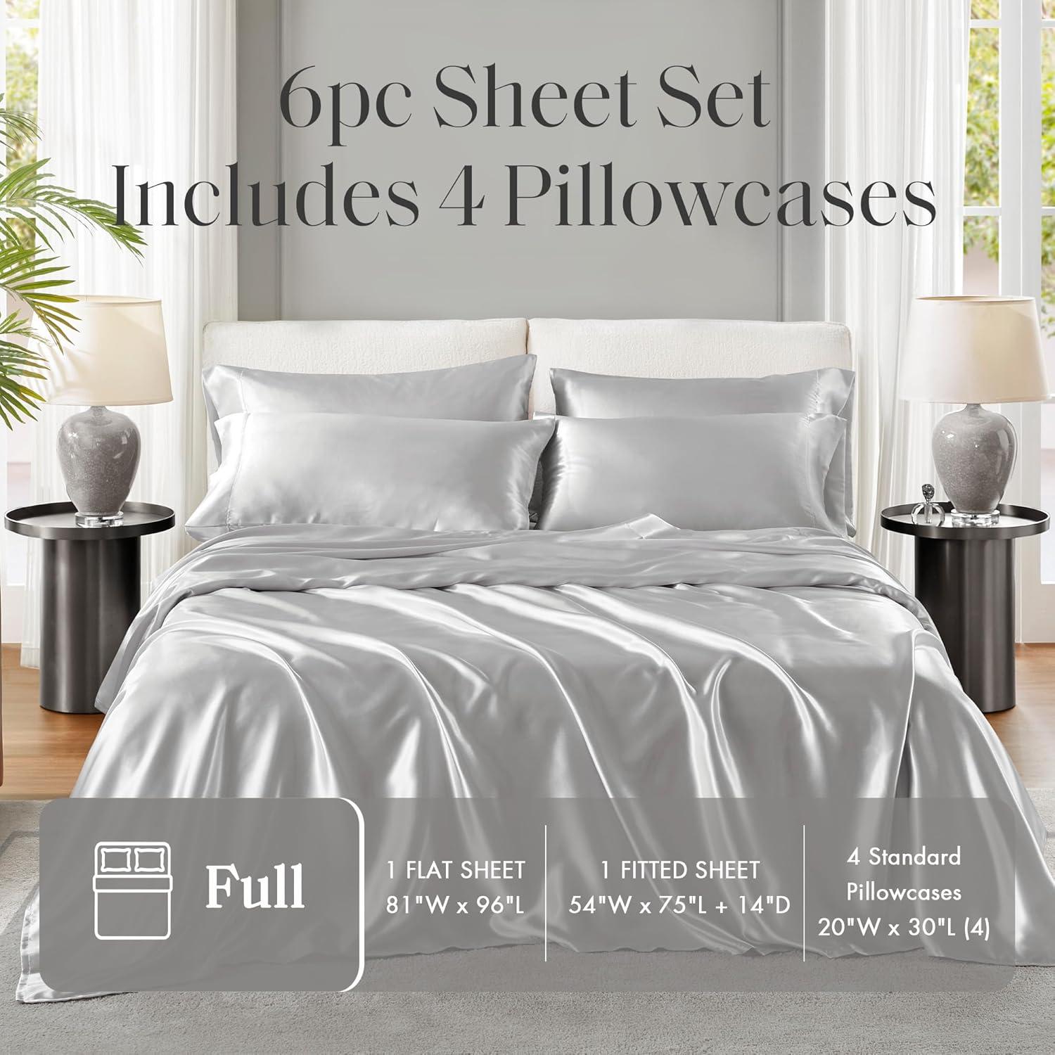 imageMadison Park Essentials Queen Free Luxurious 6 Piece Sheet Set MPE20769Light Grey