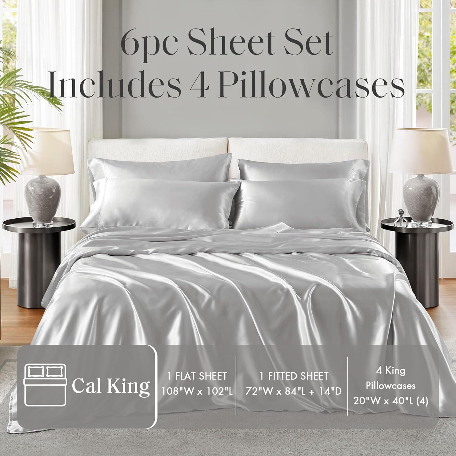 imageMadison Park Essentials Queen Free Luxurious 6 Piece Sheet Set MPE20769Light Grey