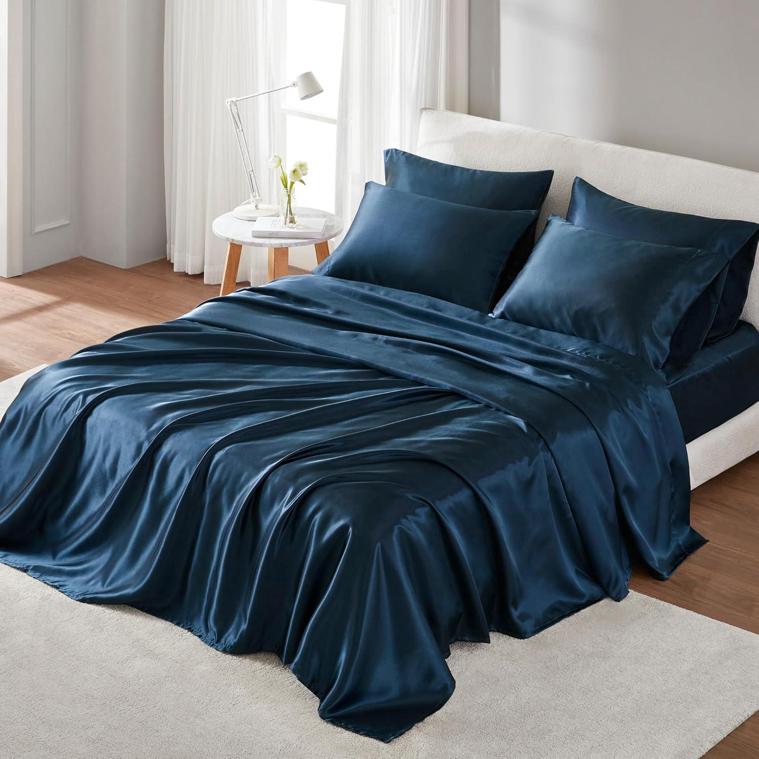 imageMadison Park Essentials Queen Free Luxurious 6 Piece Sheet Set MPE20769Midnight Blue