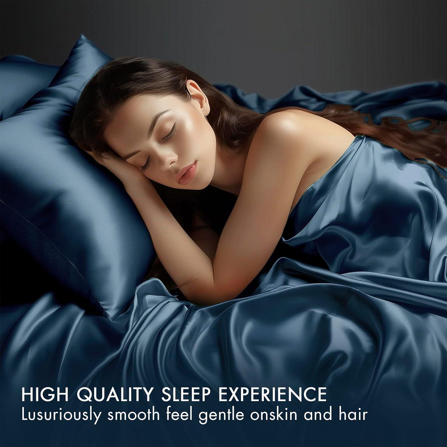 imageMadison Park Essentials Queen Free Luxurious 6 Piece Sheet Set MPE20769Midnight Blue