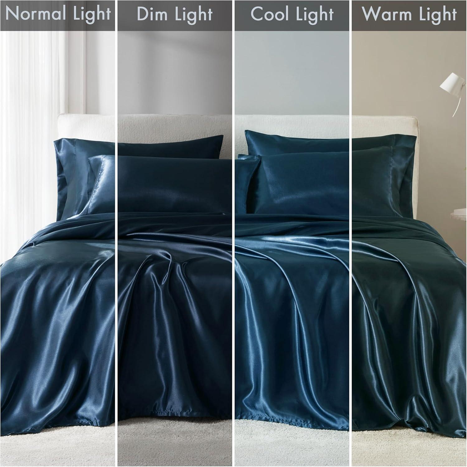 imageMadison Park Essentials Queen Free Luxurious 6 Piece Sheet Set MPE20769Midnight Blue