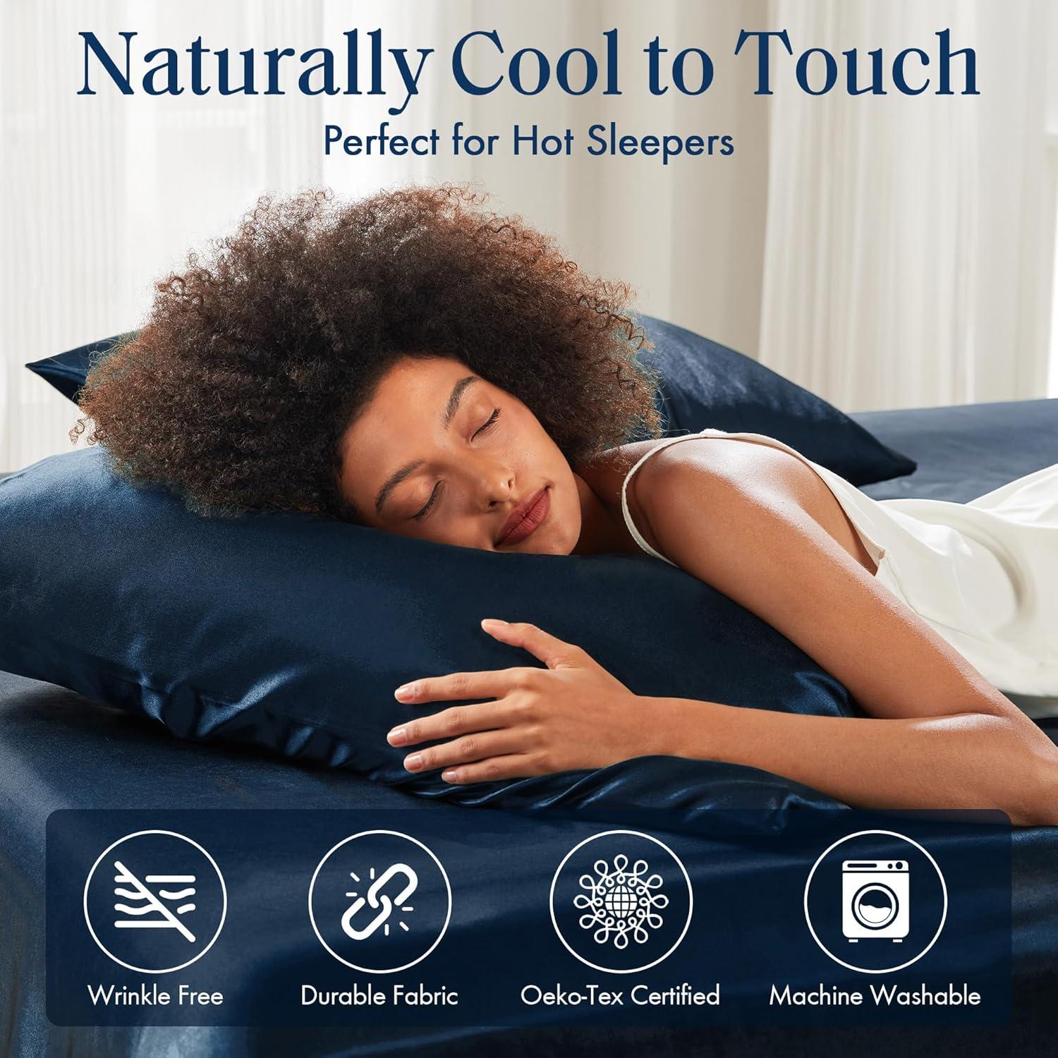 imageMadison Park Essentials Queen Free Luxurious 6 Piece Sheet Set MPE20769Midnight Blue