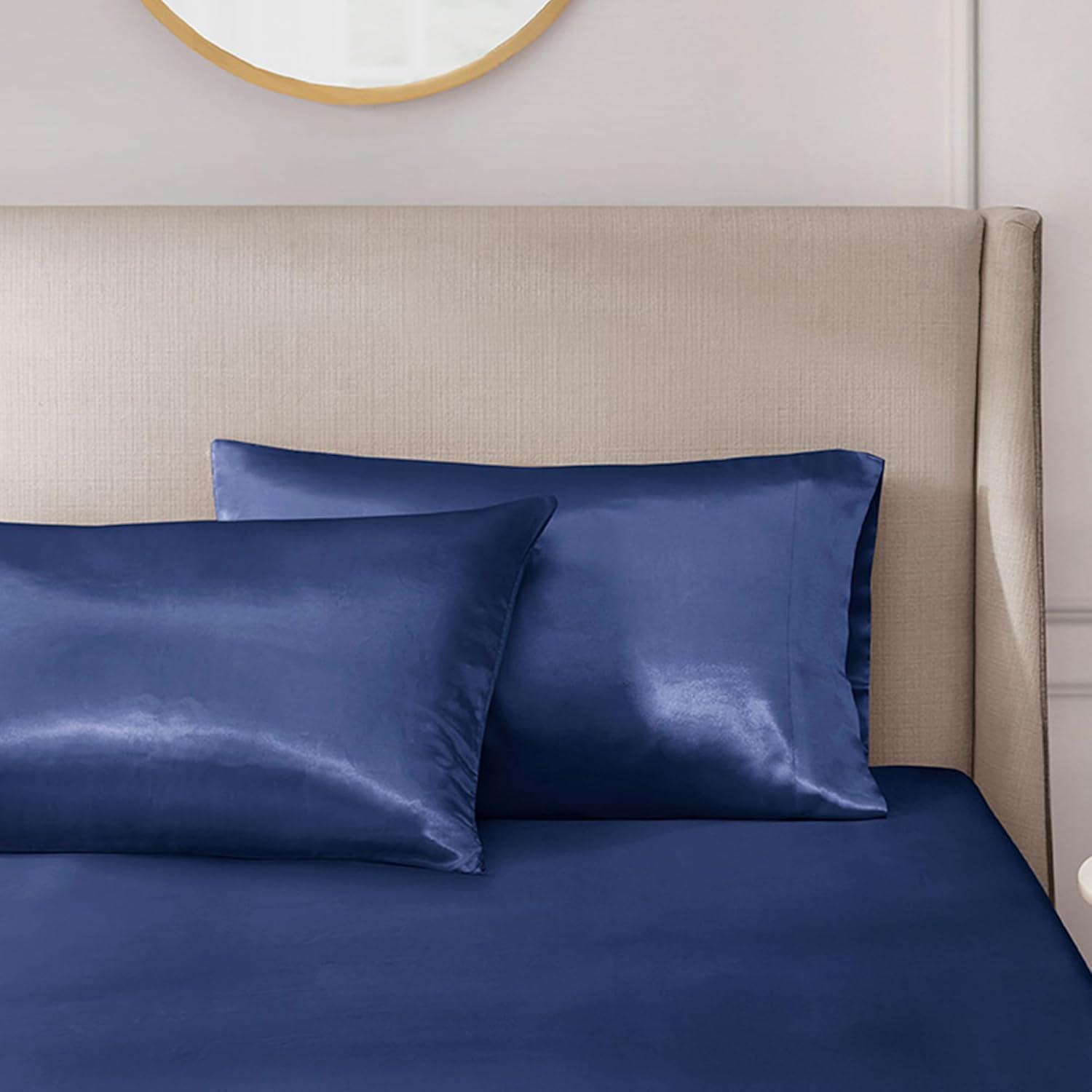 imageMadison Park Essentials Queen Free Luxurious 6 Piece Sheet Set MPE20769Navy