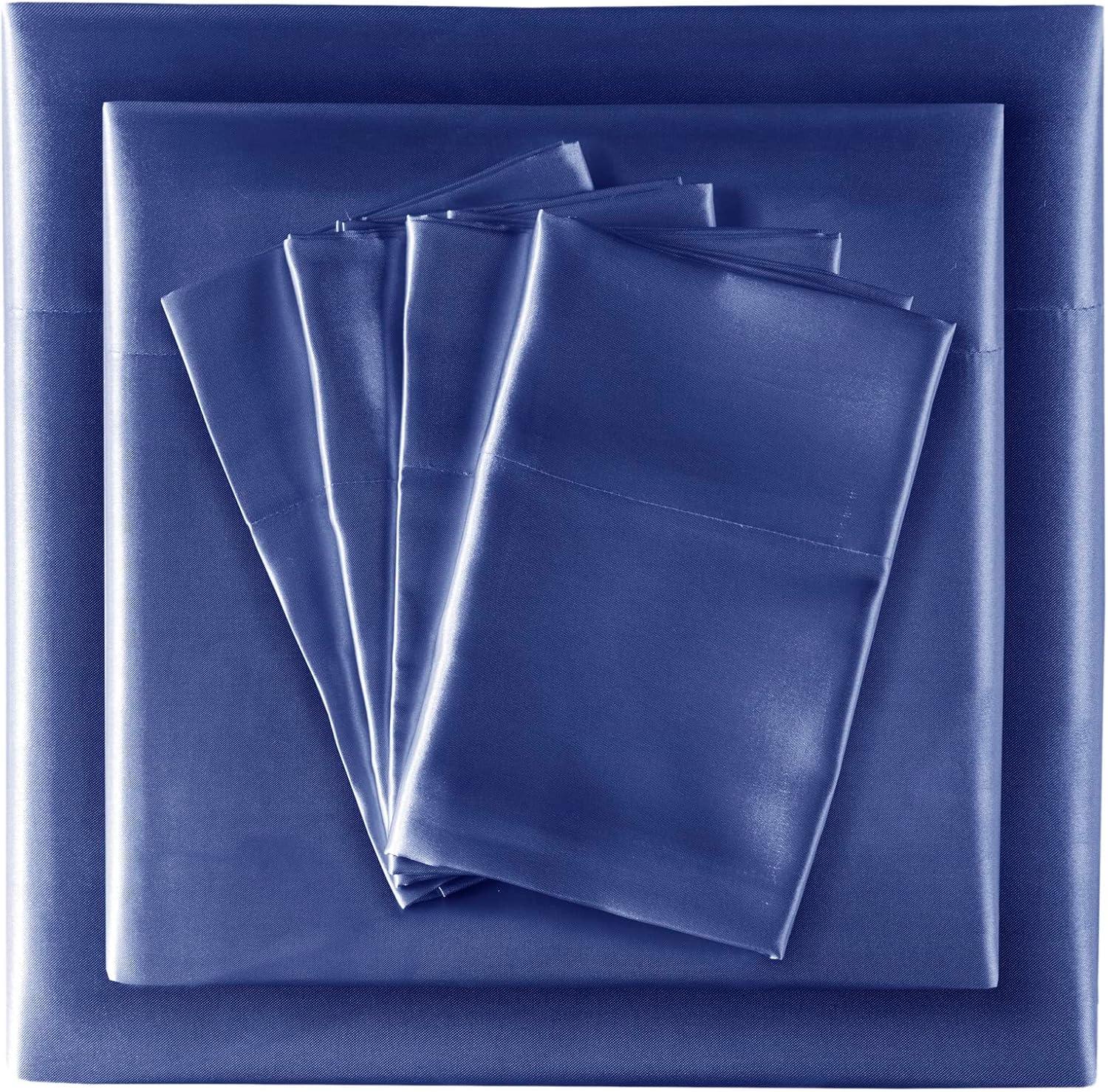 imageMadison Park Essentials Queen Free Luxurious 6 Piece Sheet Set MPE20769Navy