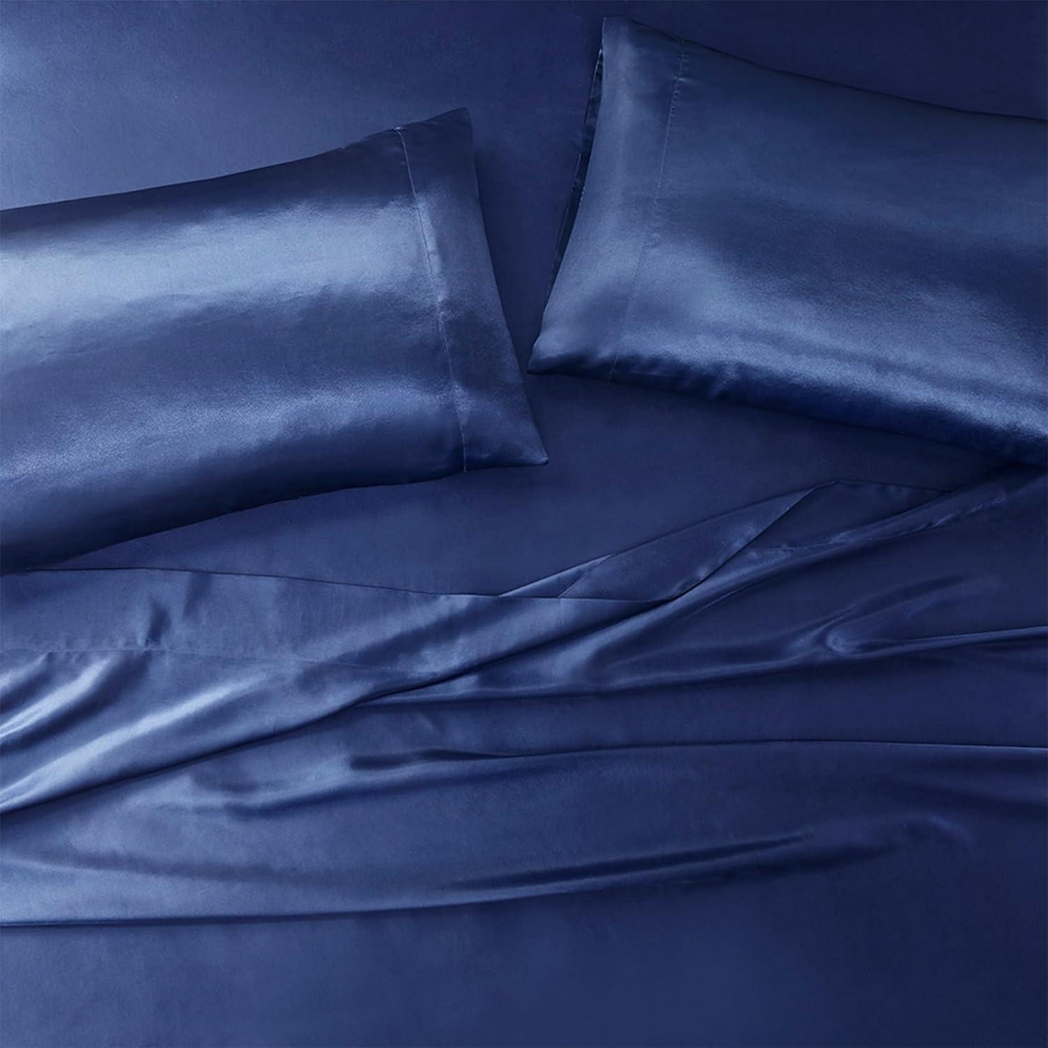 imageMadison Park Essentials Queen Free Luxurious 6 Piece Sheet Set MPE20769Navy