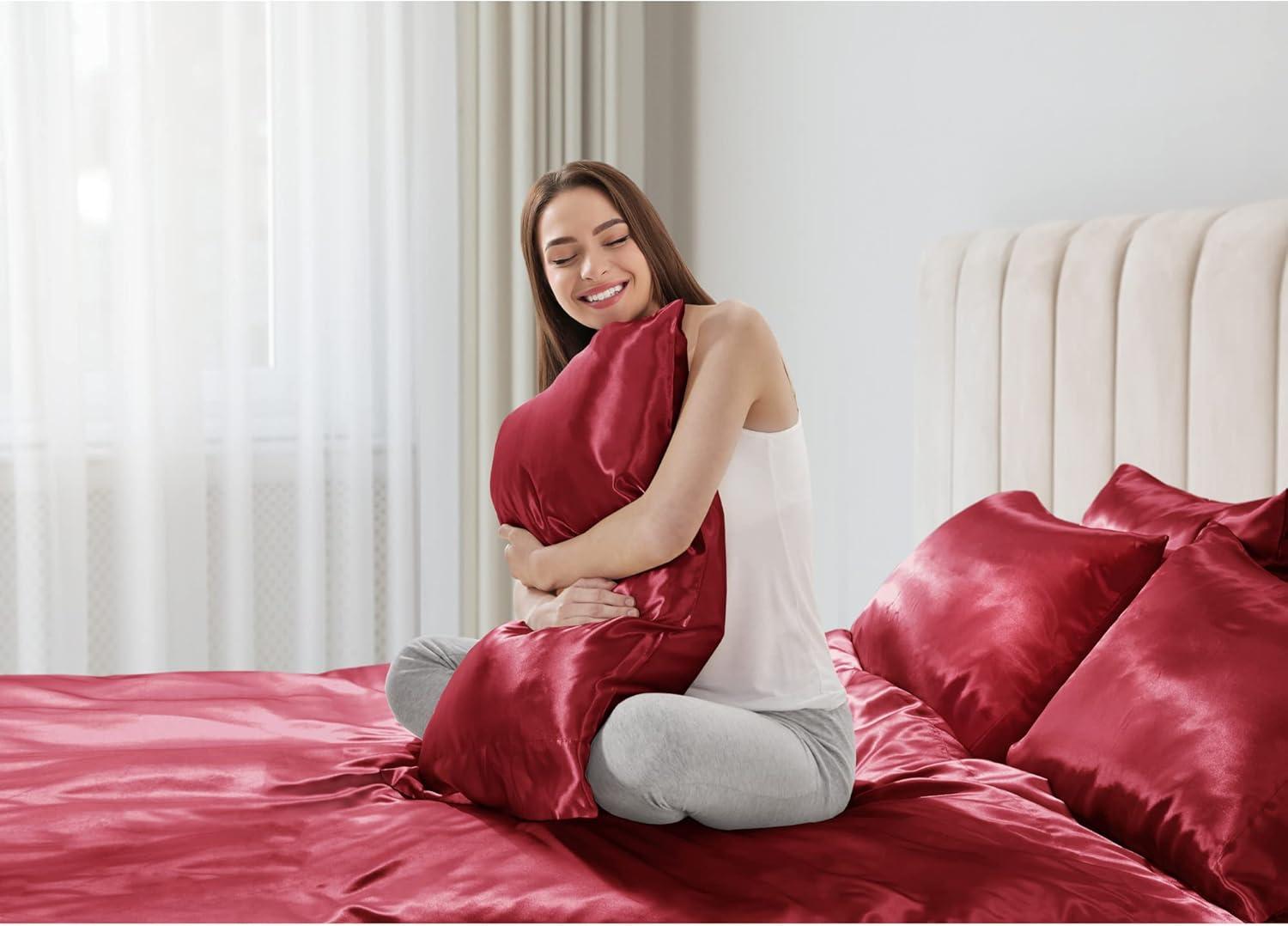 imageMadison Park Essentials Queen Free Luxurious 6 Piece Sheet Set MPE20769Red