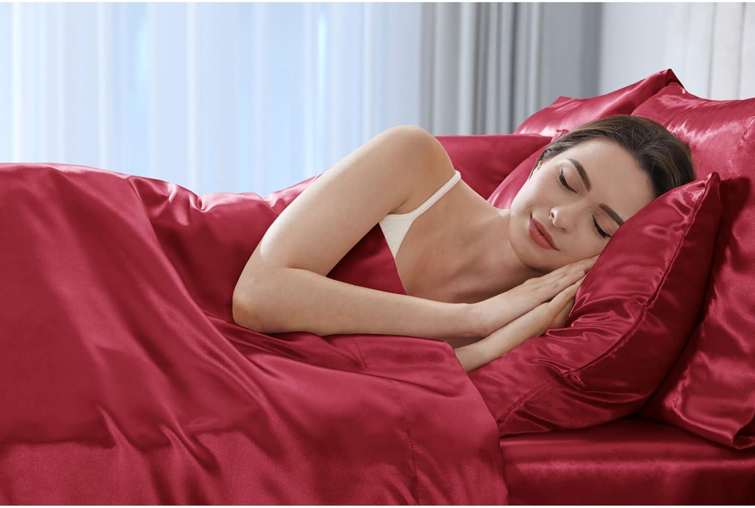 imageMadison Park Essentials Queen Free Luxurious 6 Piece Sheet Set MPE20769Red