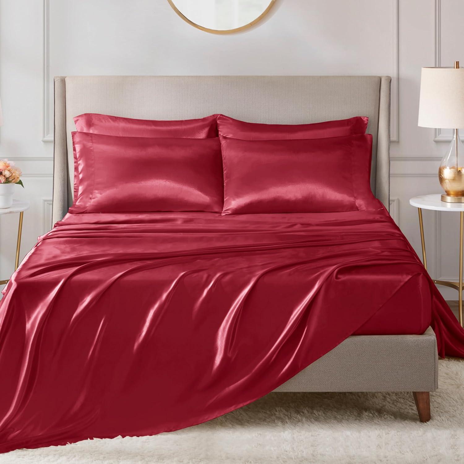 imageMadison Park Essentials Queen Free Luxurious 6 Piece Sheet Set MPE20769Red