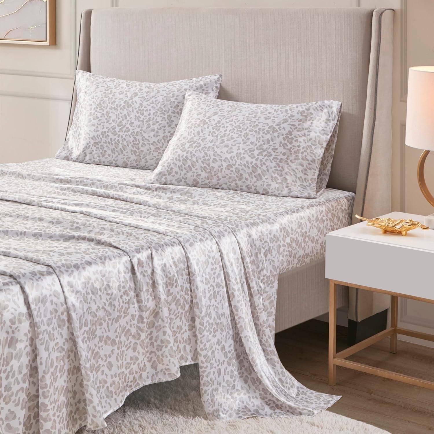 imageMadison Park Essentials Queen Free Luxurious 6 Piece Sheet Set MPE20769Taupe Leopard