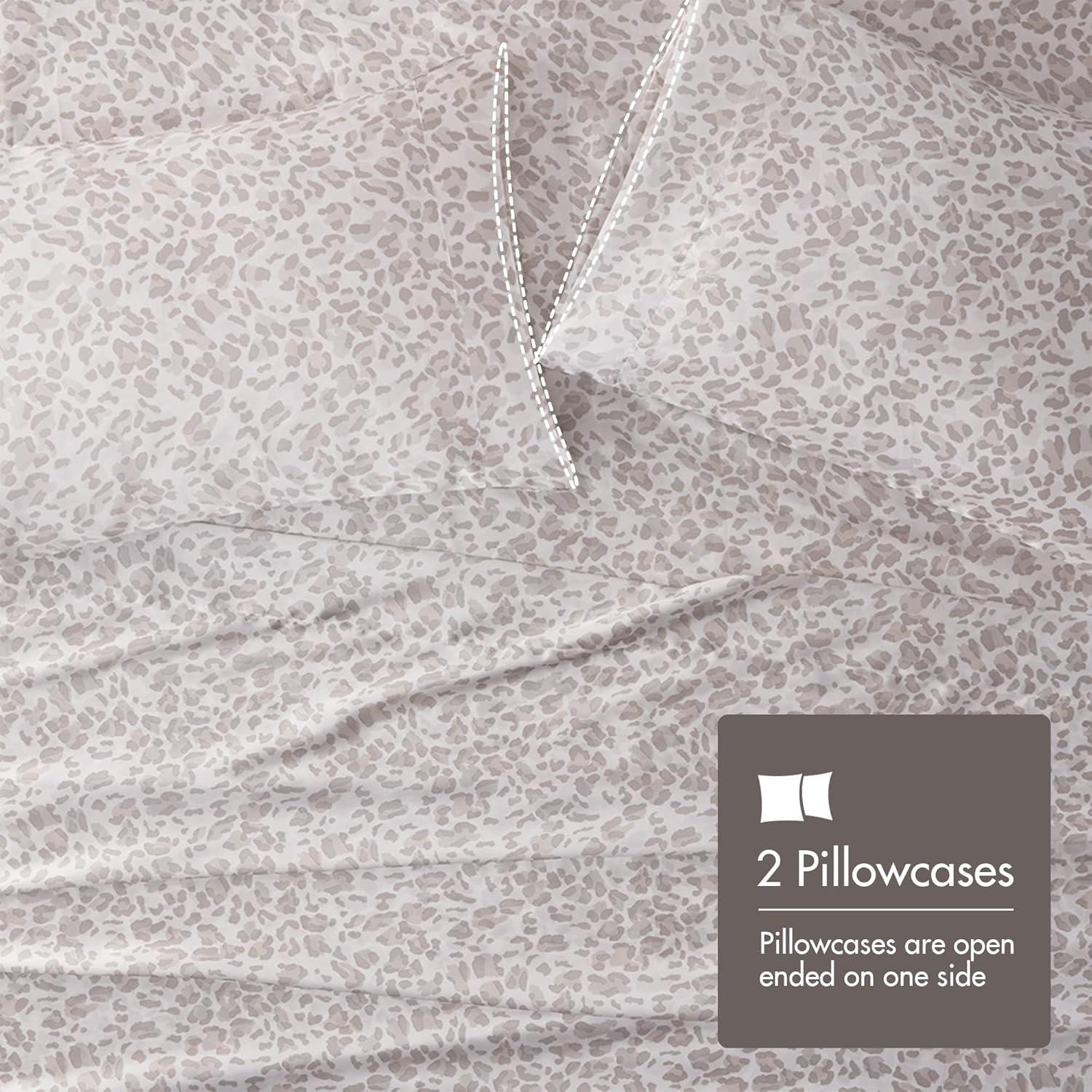 imageMadison Park Essentials Queen Free Luxurious 6 Piece Sheet Set MPE20769Taupe Leopard