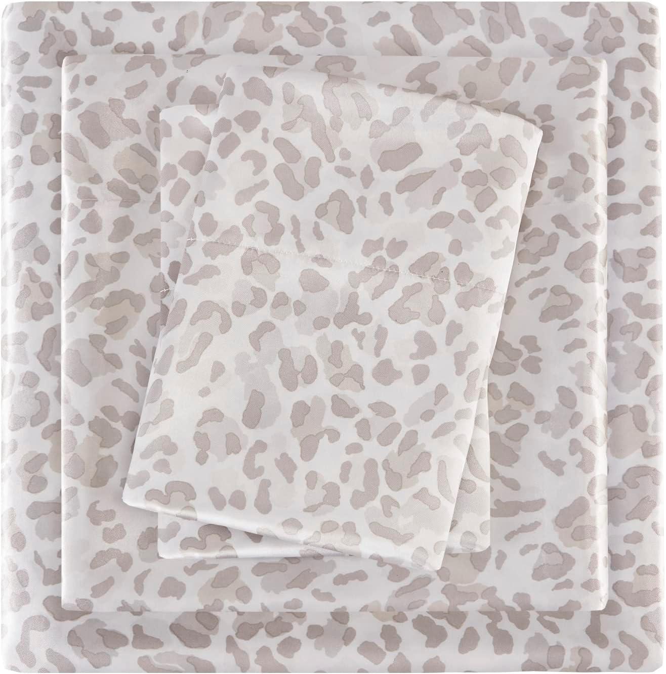 imageMadison Park Essentials Queen Free Luxurious 6 Piece Sheet Set MPE20769Taupe Leopard