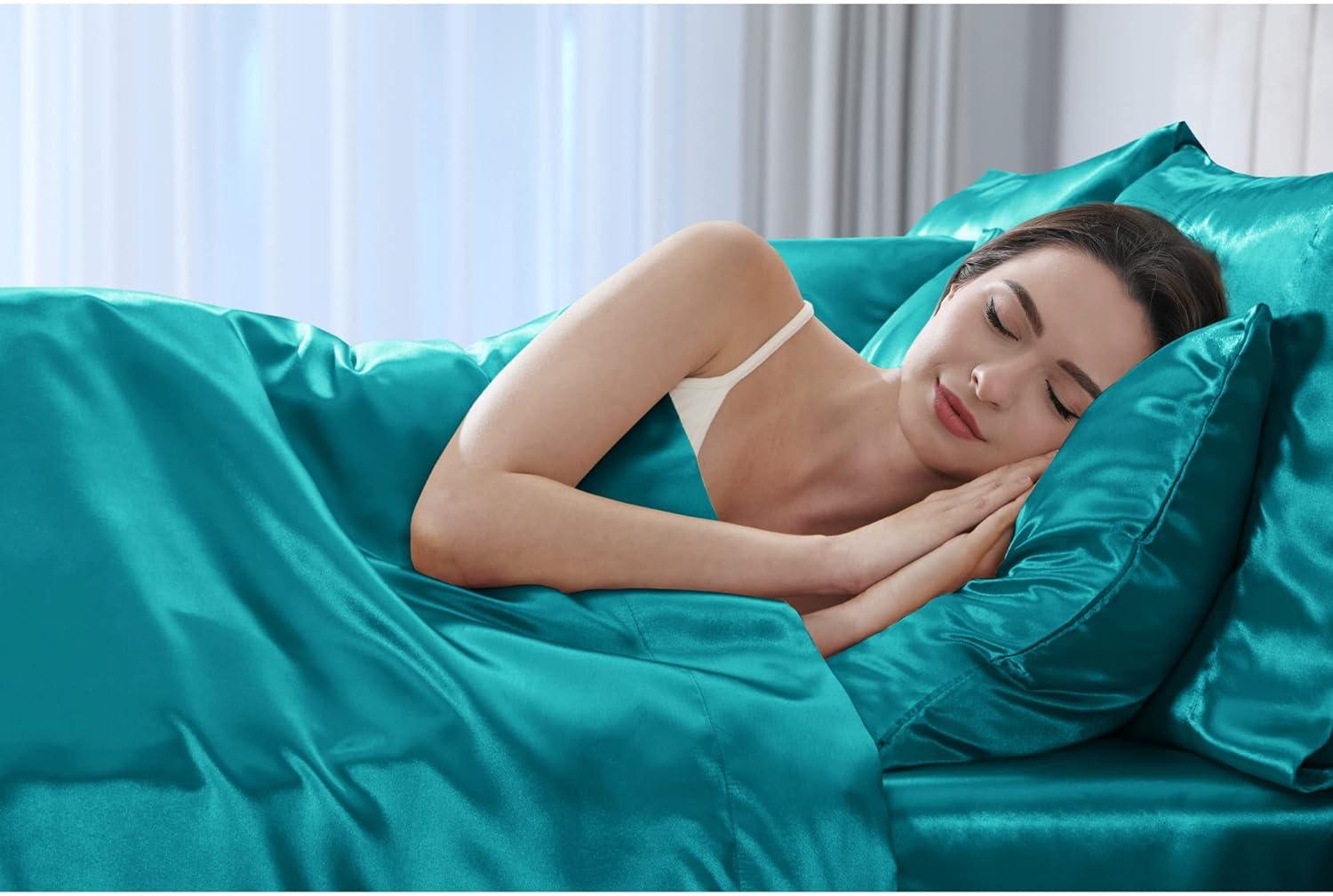 imageMadison Park Essentials Queen Free Luxurious 6 Piece Sheet Set MPE20769Teal