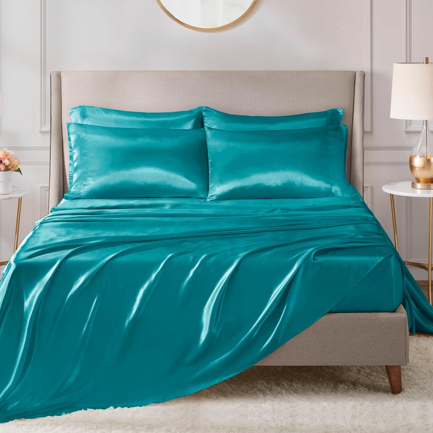 imageMadison Park Essentials Queen Free Luxurious 6 Piece Sheet Set MPE20769Teal